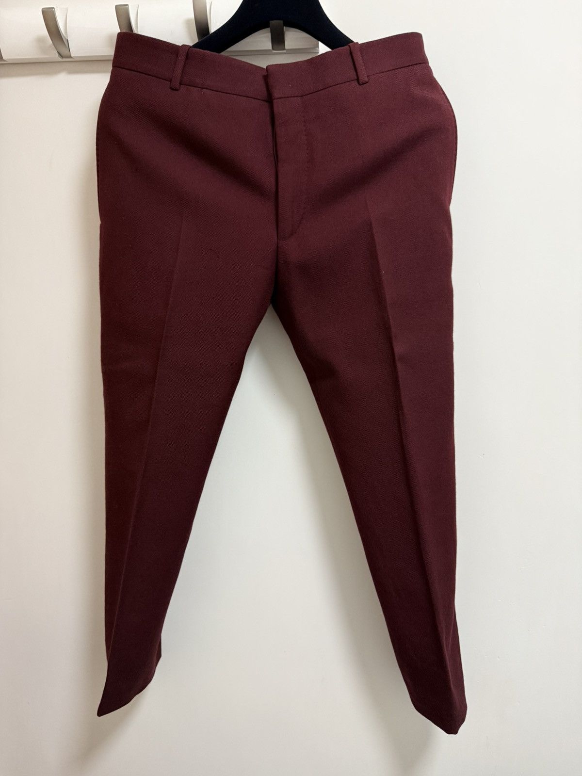 Alexander McQueen Alexander Mcqueen burgundy wool slim dress pants Size 46L - 3 Thumbnail