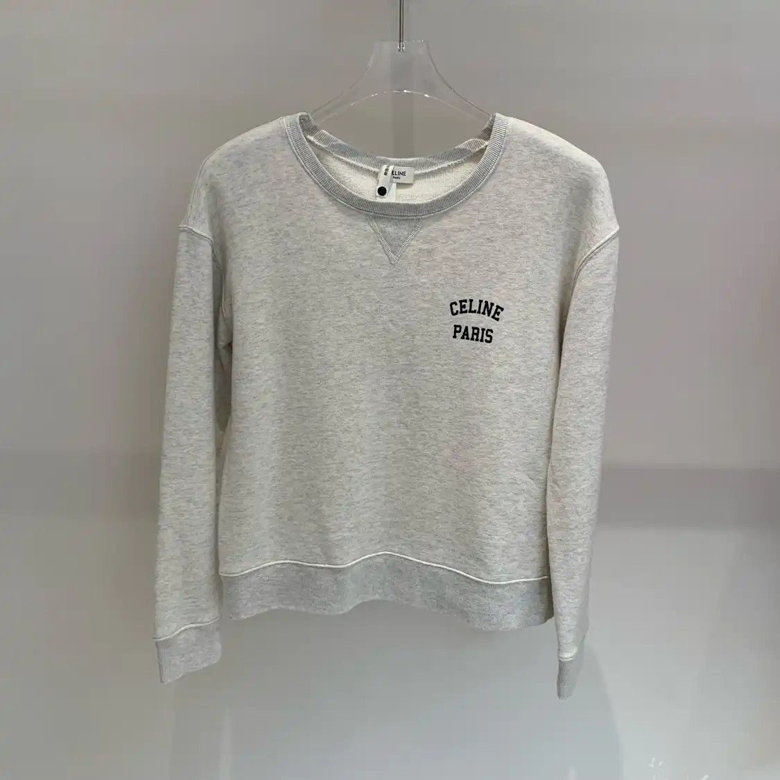 Celine CELINE M size Autumn grey cotton brandlogo Women's long
