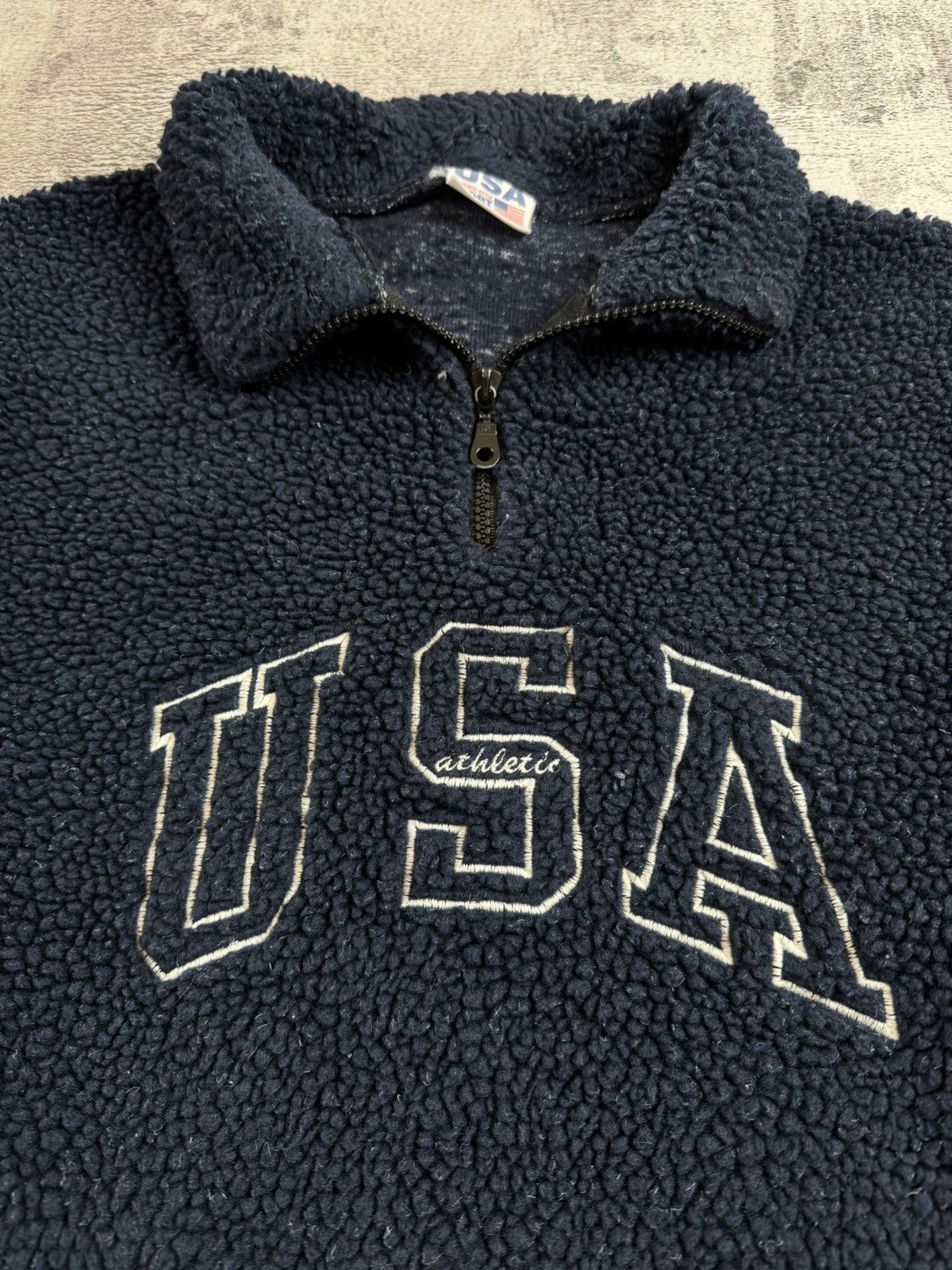 Vintage Sherpa USA Athletic Flag Logo Fleece Snow Sweatshirt Pullover Size US M / EU 48-50 / 2 - 8 Thumbnail