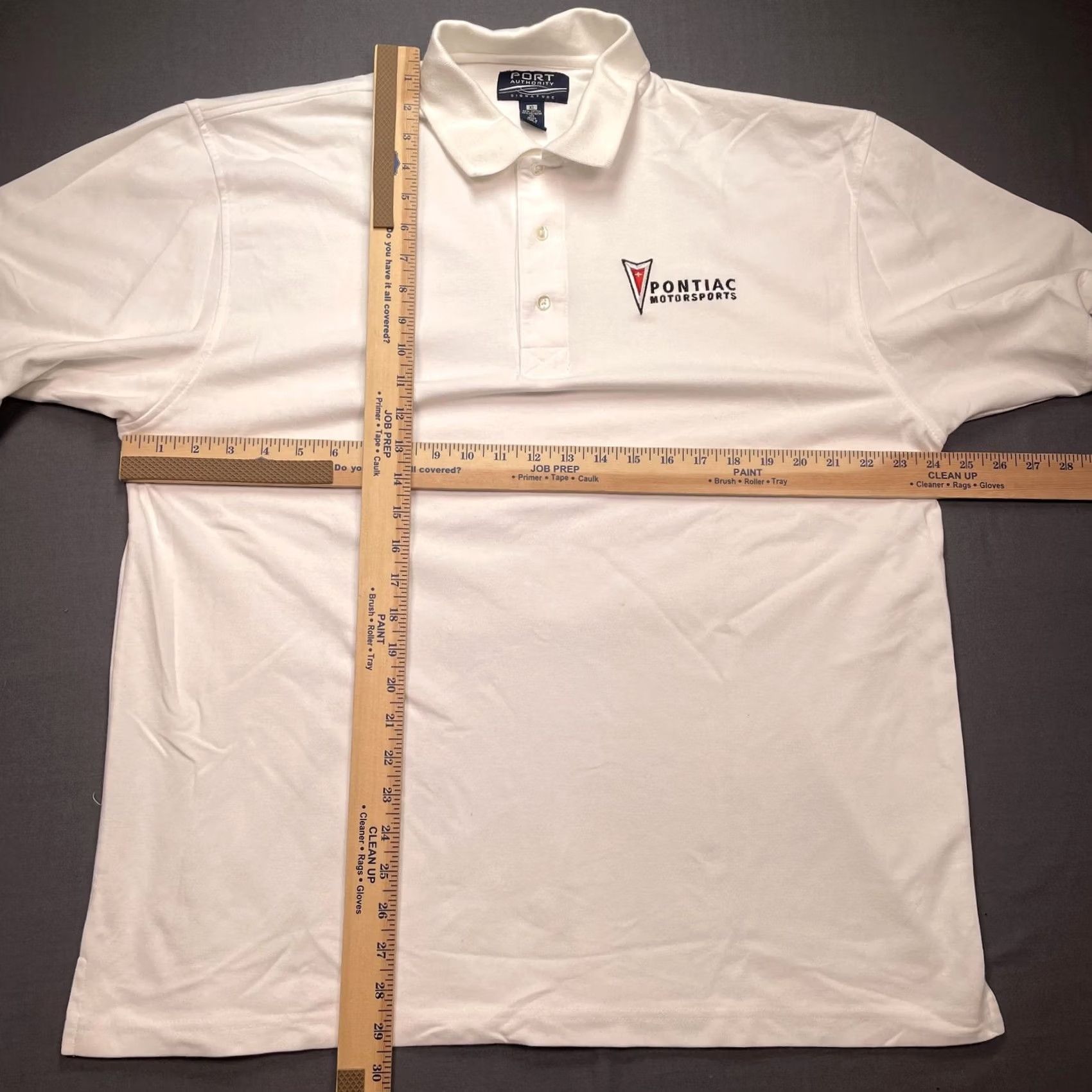Port Authority Pontiac Motorsports Polo Shirt Mens XL Port Authority White Embroidered Racing Size US XL / EU 56 / 4 - 4 Thumbnail