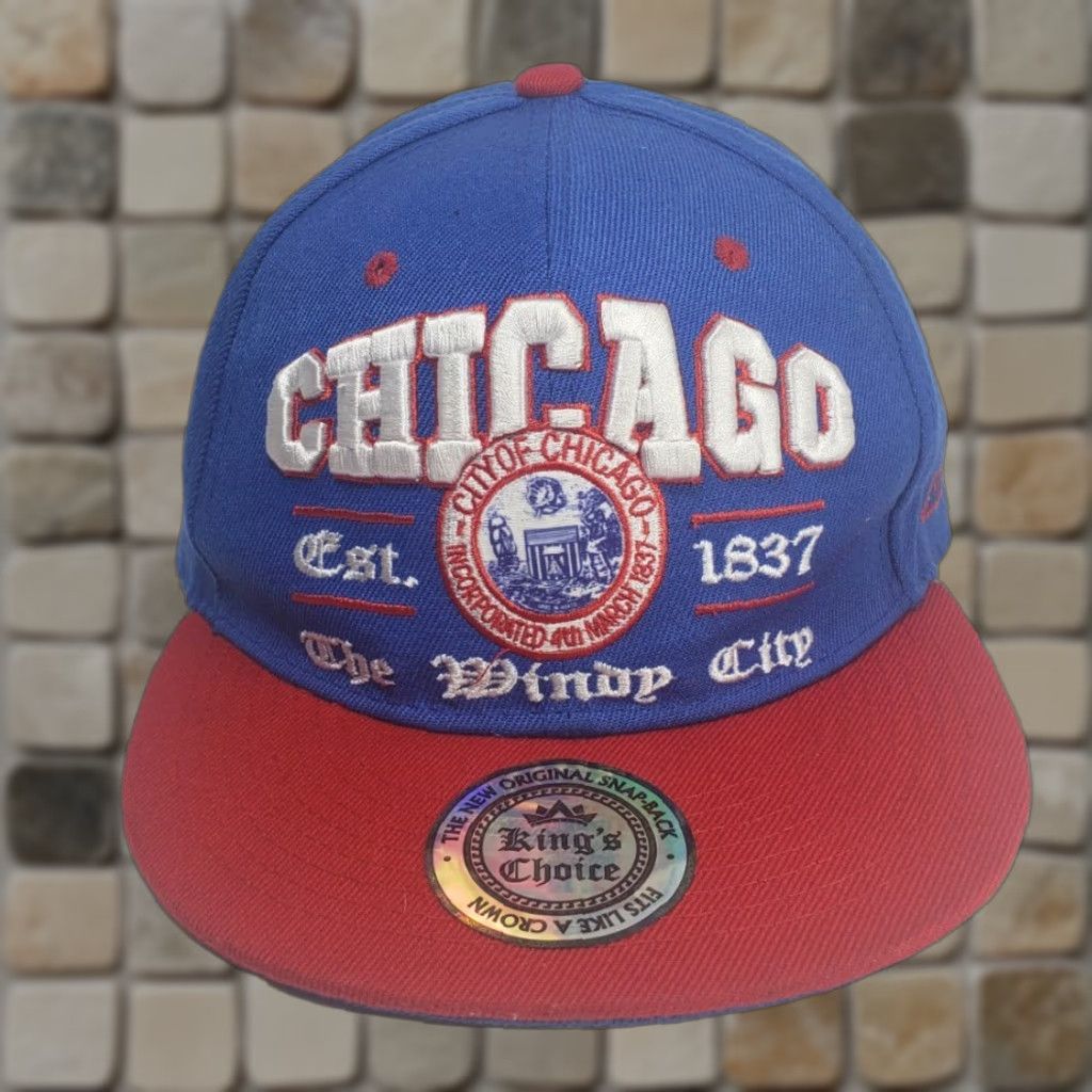 Vintage MALAKI KINGS CHICAGO RAISED SNAPBACK HAT CAP USA WINDY CITY BLUE MEN ONE SIZE Adjustable Cap Size ONE SIZE - 1 Thumbnail