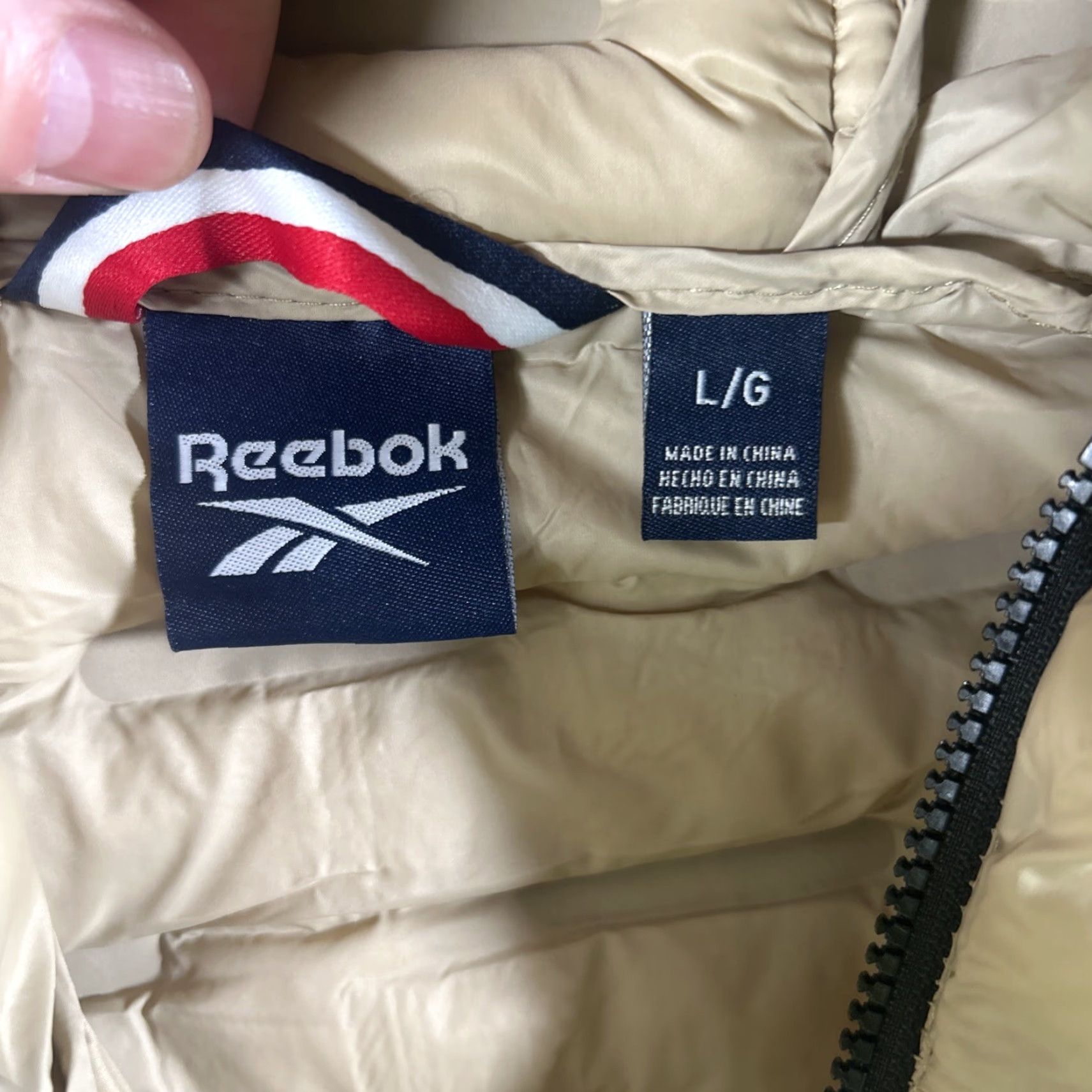 Reebok Reebok Jacket Quilted Hooded Sand Large Unisex Adults Windbreaker Outdoor Fall Winter Spring Puffy Size L / US 10 / IT 46 - 4 Thumbnail