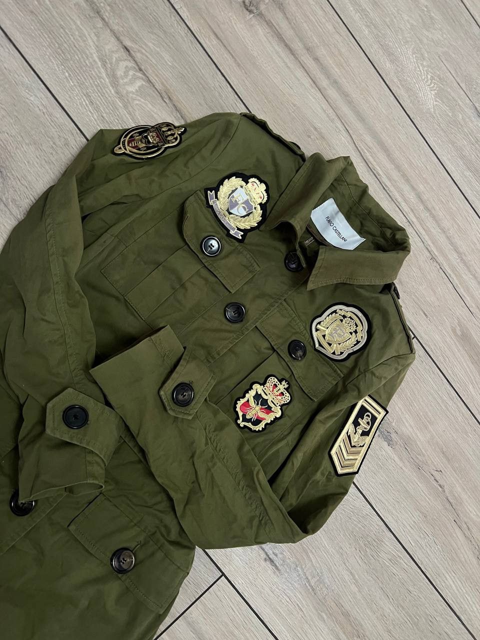 Other Flavio Castellani Military Khaki Patched Shirt Jacket EUR 40 Size S / US 4 / IT 40 - 14 Thumbnail