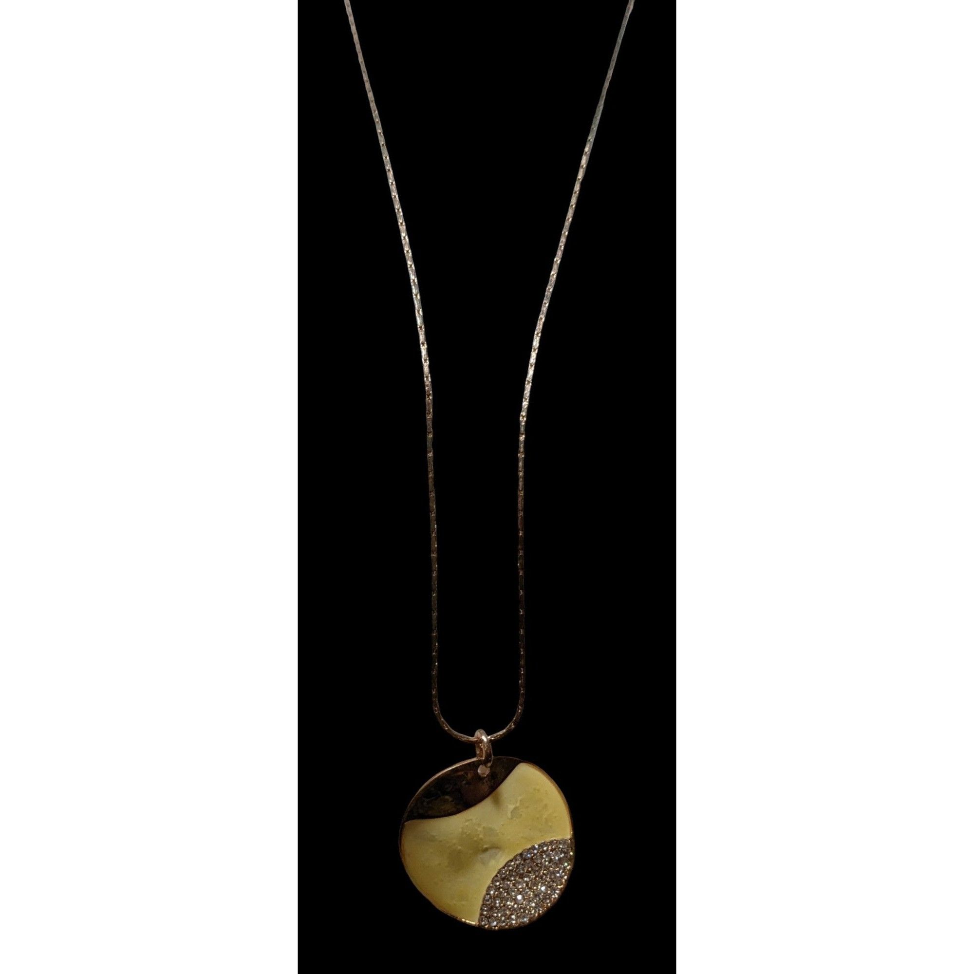Other Gold And Yellow Enamel Rhinestone Pendant Necklace Size ONE SIZE - 4 Thumbnail