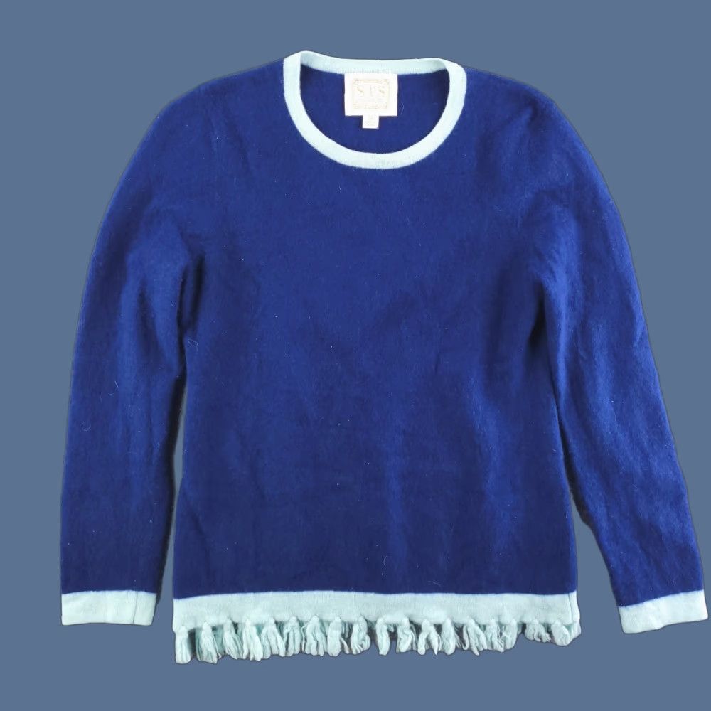 Vintage Sail to Sable Sweater Womens XS Blue 100% Cashmere Pullover Knit Shirt? Size XS / US 0-2 / IT 36-38 - 1 Thumbnail