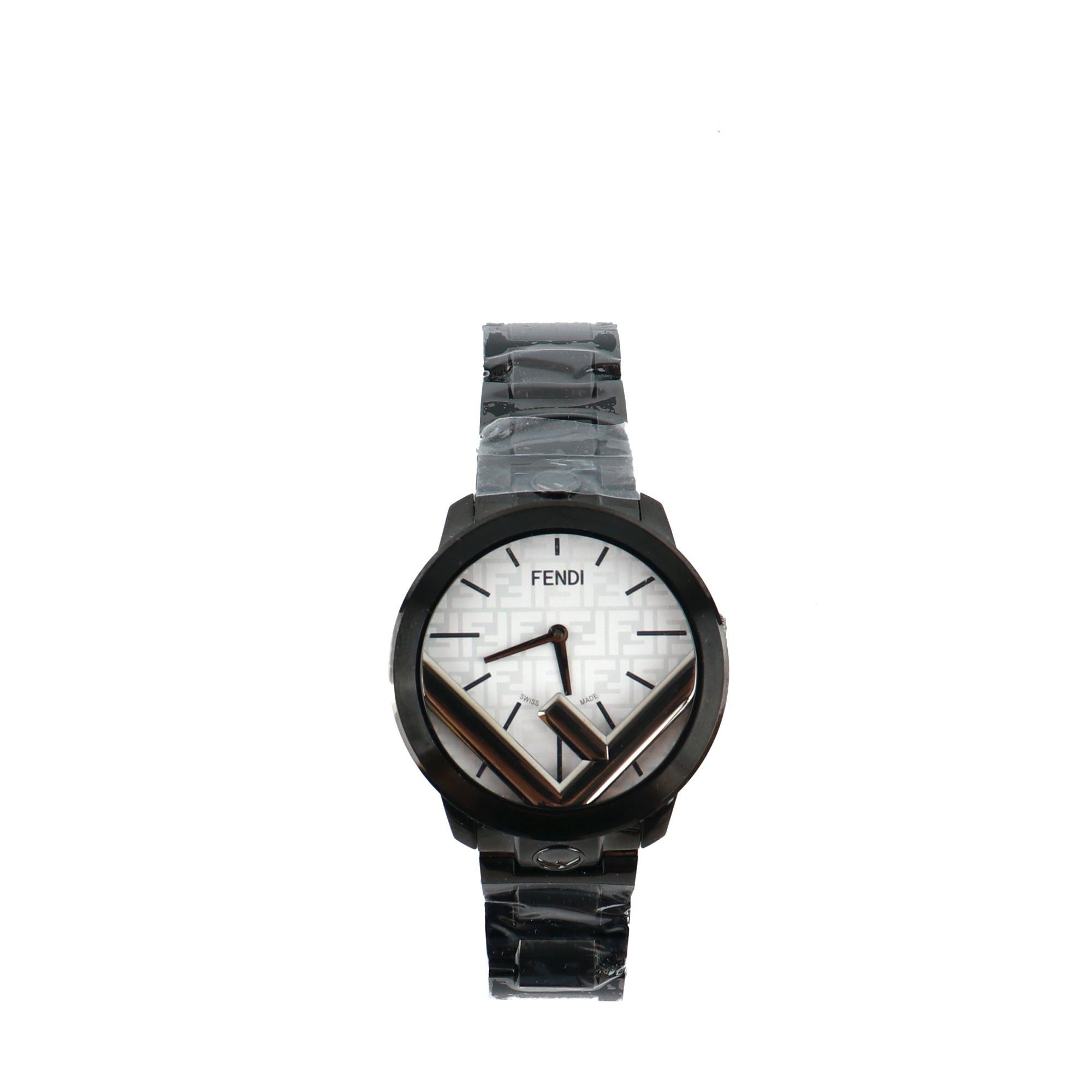 image of Fendi - Fendi 41Mm F Is Watch In Black Metal, Women's
