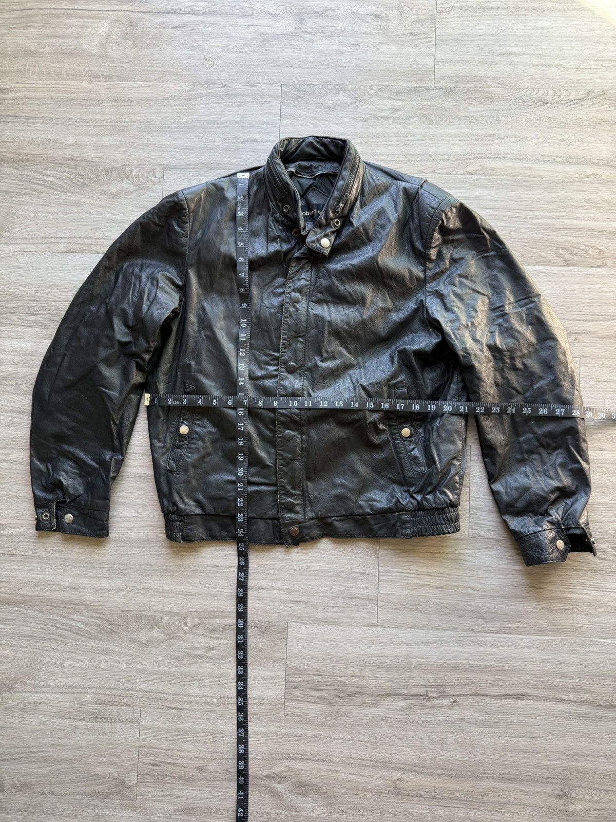 Vintage CRAZY Vintage Cropped Leather Jacket Size US L / EU 52-54 / 3 - 4 Thumbnail