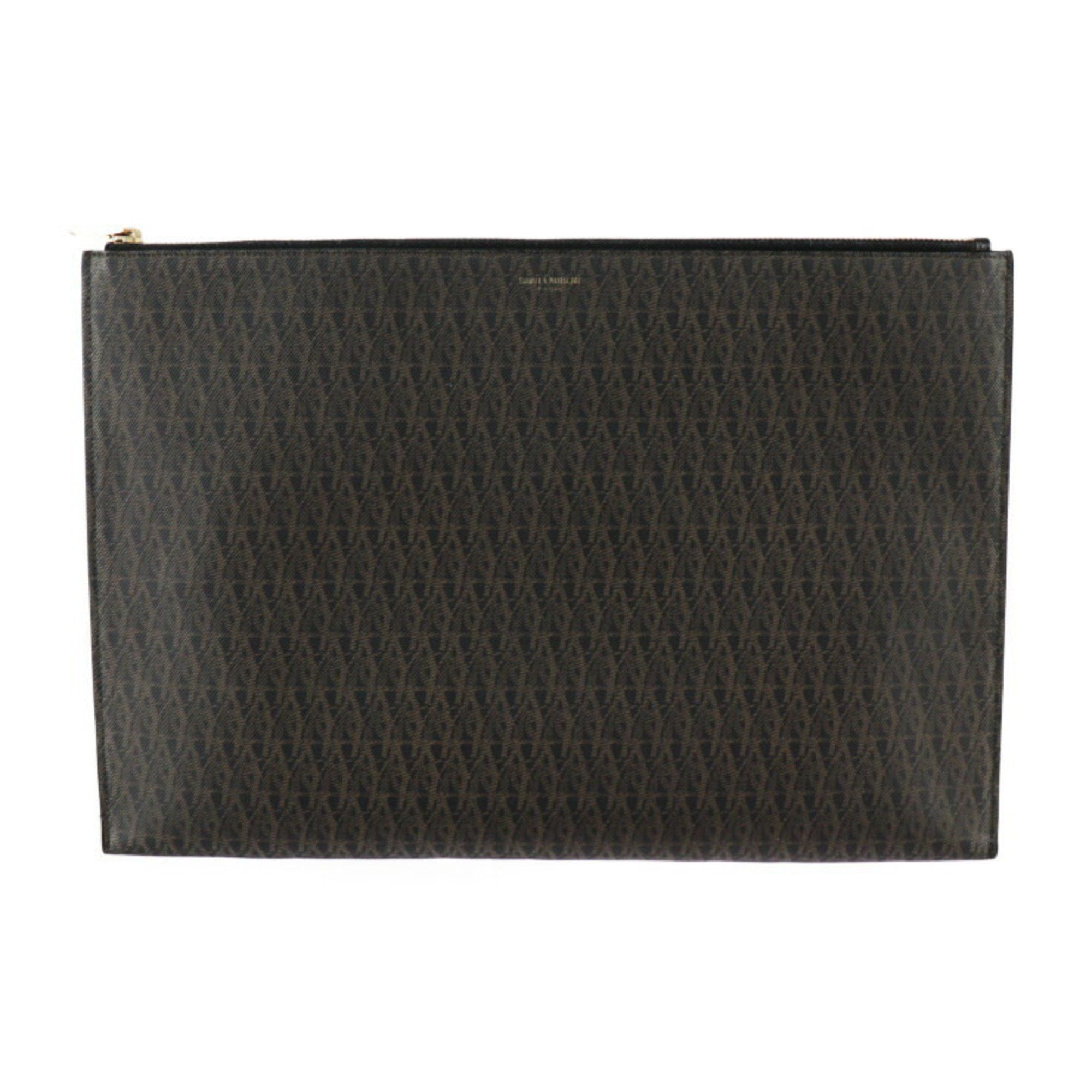 image of YVES Saint Laurent Paris Saint Laurent Paris Classic Toile Monogram Second Bag 378261 Pvc Brown Clu