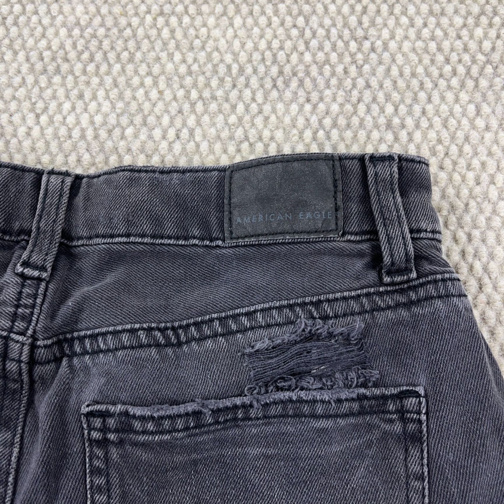 American Eagle Outfitters VINTAGE American Eagle Outfitters Shorts Women 0 Cut Off High Rise Shortie Black Denim Jorts Holes Size 25" / US 0 / IT 36 - 5 Thumbnail