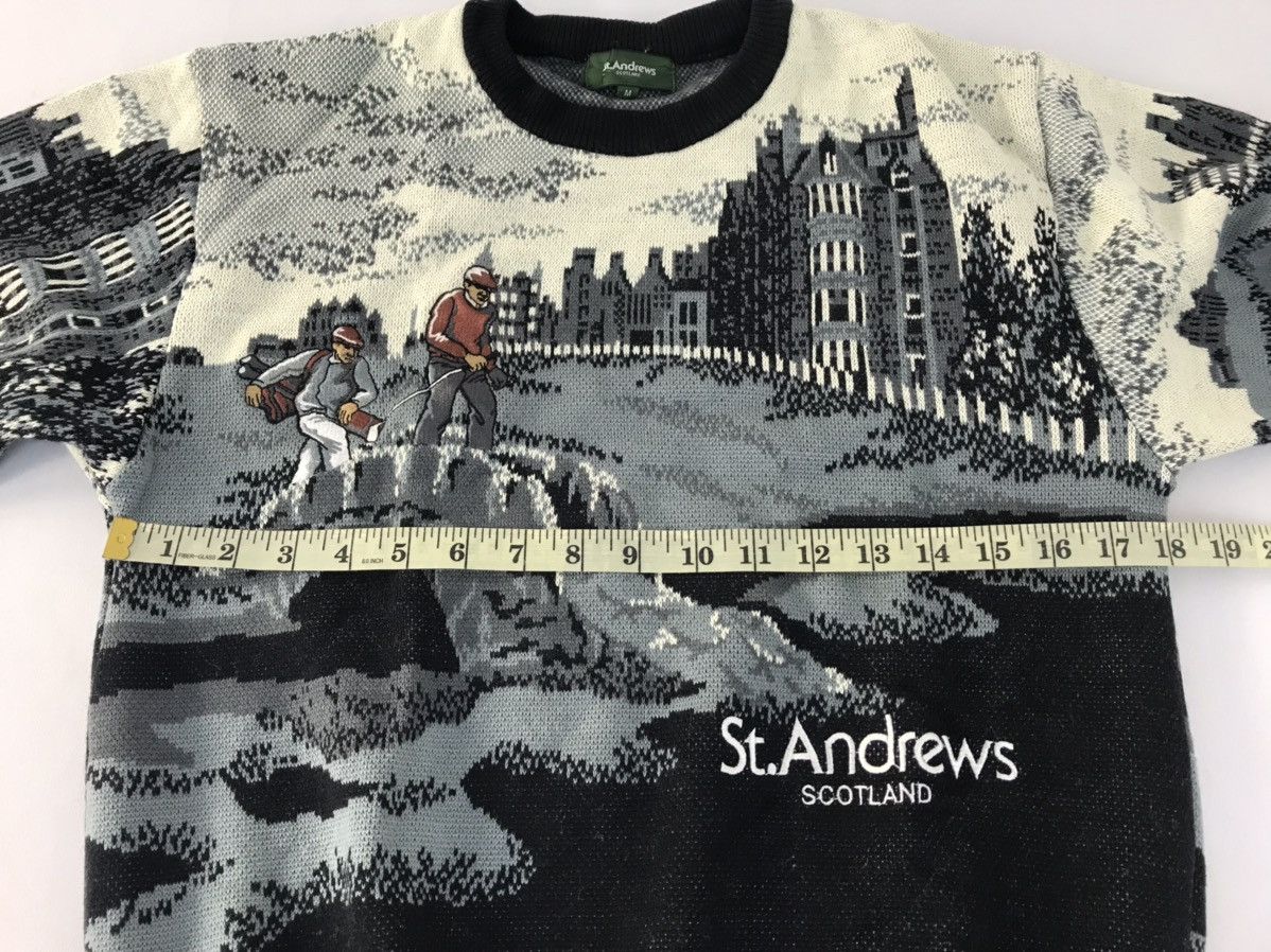 Vintage 90s St Andrew Scotland Landscape Golf Knitwear Wool Sweater Size US M / EU 48-50 / 2 - 8 Thumbnail