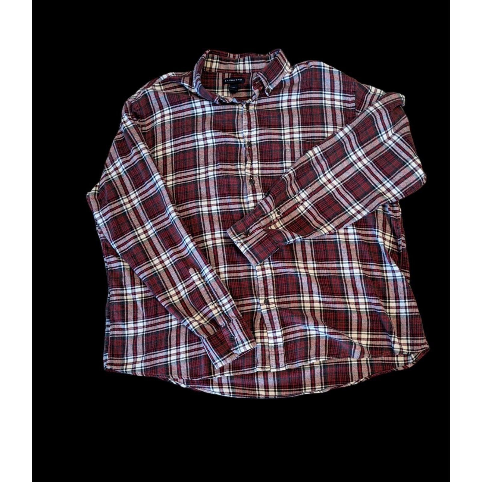 Lands' End Land's End Flannel Men's XXL Tartan Plaid Long Sleeve Grunge Size US XXL / EU 58 / 5 - 1 Thumbnail