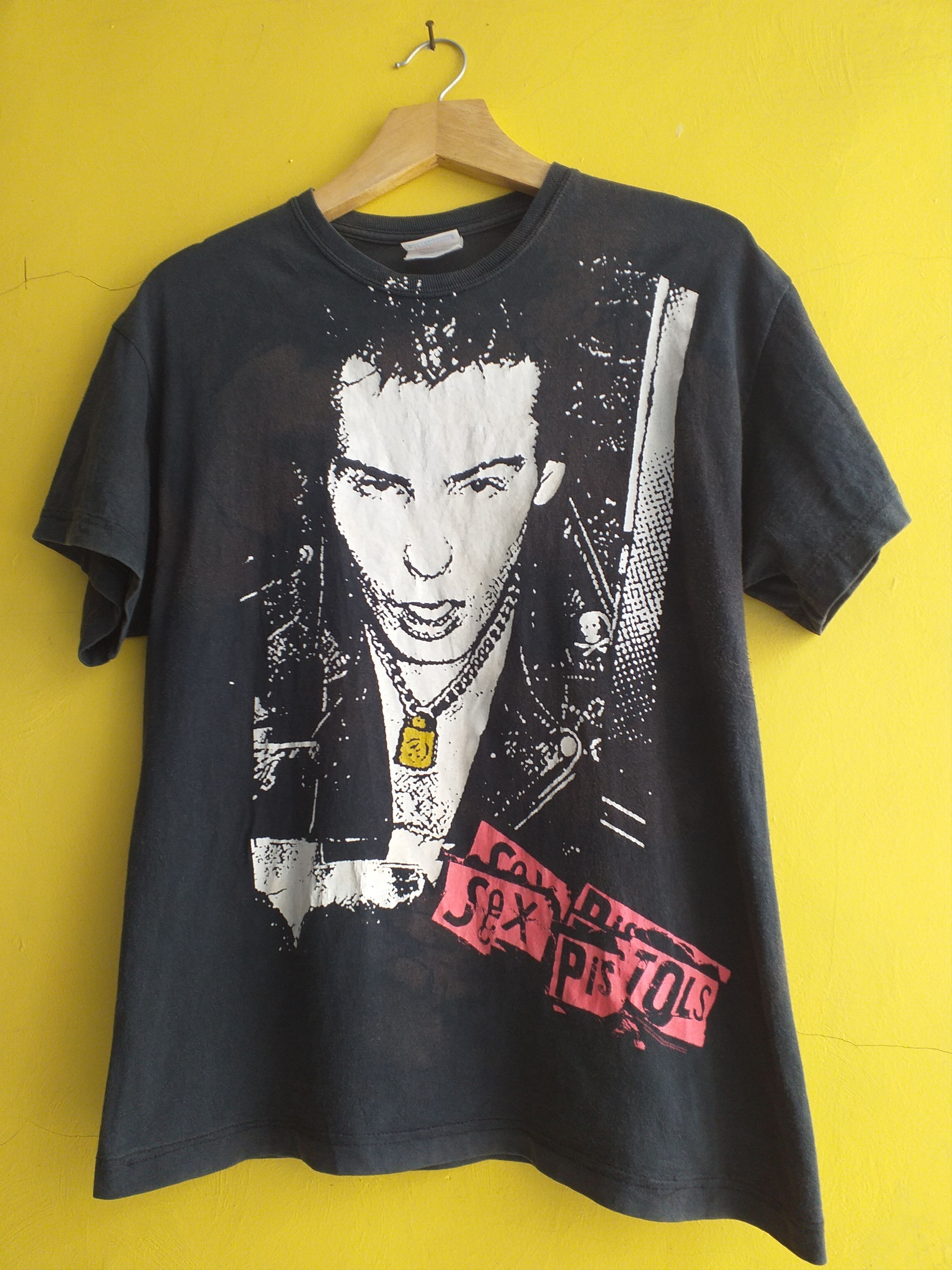 image of Band Tees Vintage 2000S Sid Vicious Sex Pistols T Shirt in Faded Black, Men's (Size Medium)