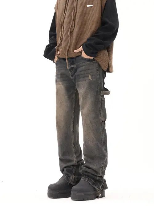 hiphop distressed faded carpenter jeans