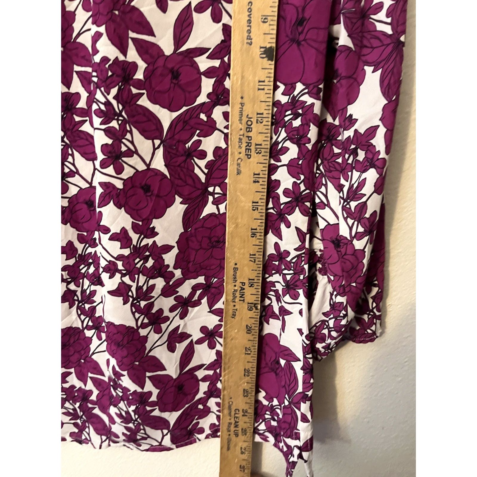 Banana Republic Banana Republic Women's Blouse 3/4 Sleeve Boat Neck XS Purple Floral Shirt Womens Size XS / US 0-2 / IT 36-38 - 4 Thumbnail