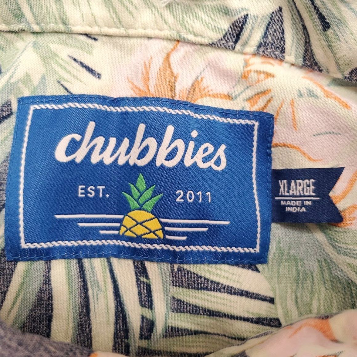Chubbies VINTAGE Chubbies Shirt Mens XL Blue Floral Hawaiian Aloha Button Up Short Sleeve Reverse Size US XL / EU 56 / 4 - 4 Thumbnail