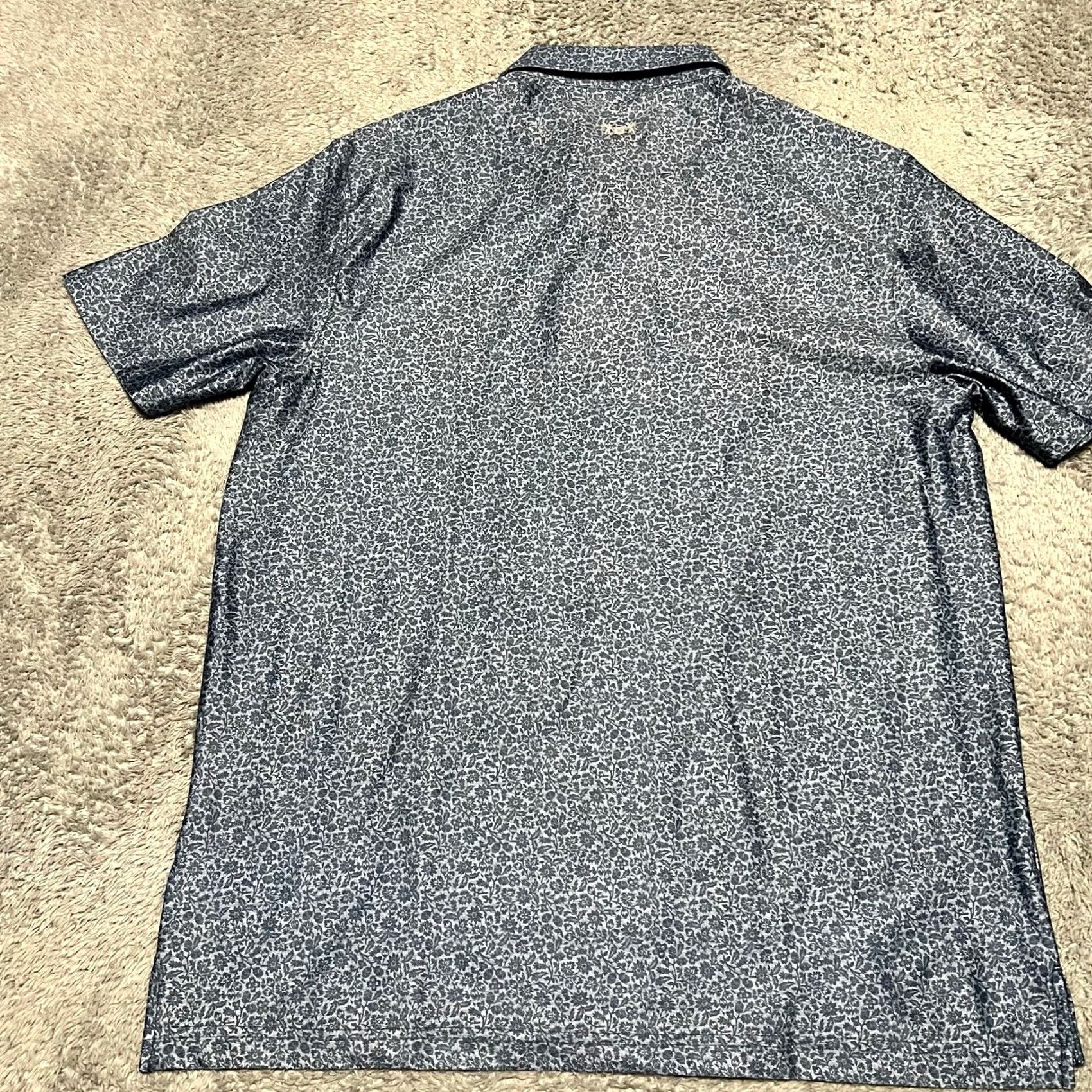 Vintage Hickey Freeman Golf Polo Shirt Mens Medium Blue Floral Performance Stretch Shirt Mens Blue Floral Polo M Regular Golf Polo Shirt Mens Size US M / EU 48-50 / 2 - 3 Thumbnail
