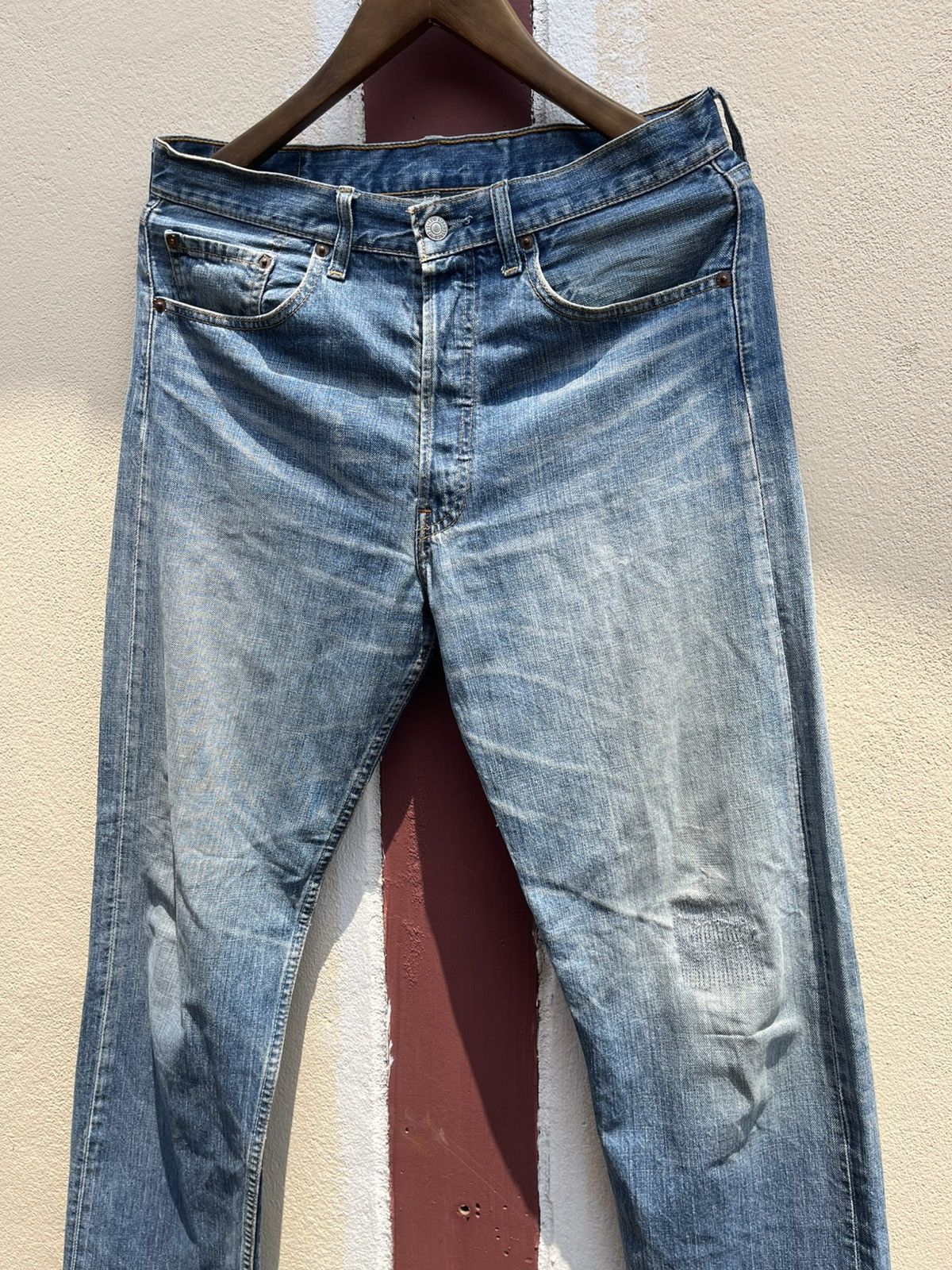 Vintage Thrashed Faded levi’s 501 grunge Size US 33 - 2 Thumbnail