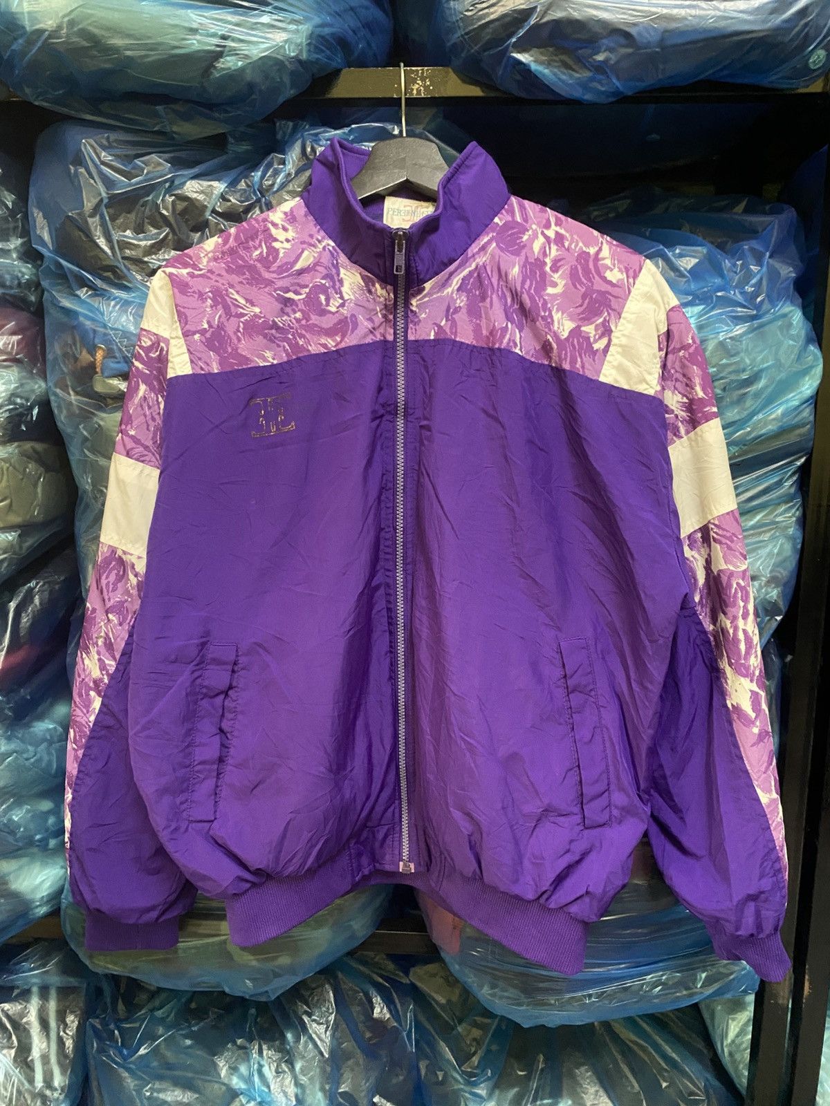 Vintage Vintage Perjeni Sport Purple Abstract Windbreaker Jacket Size US M / EU 48-50 / 2 - 1 Thumbnail