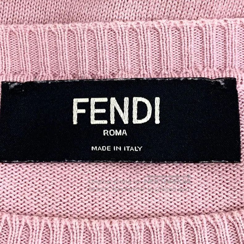 Fendi Fendi Pink Coffee Intarsia Cotton Sweater. Size US L / EU 52-54 / 3 - 6 Thumbnail