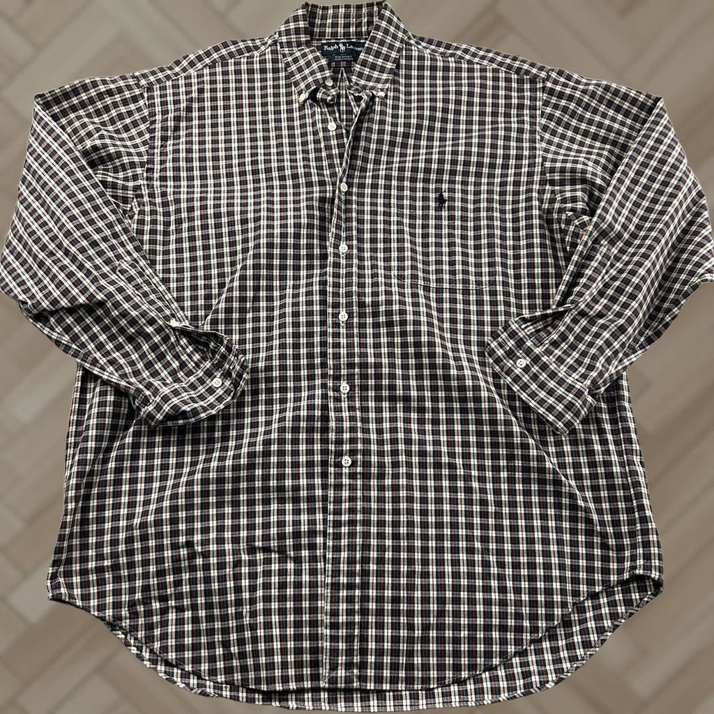 Polo Ralph Lauren Ralph Lauren Big Shirt Long Sleeve Plaid Button Front Shirt Men's Large Blue Red Size US L / EU 52-54 / 3 - 1 Thumbnail
