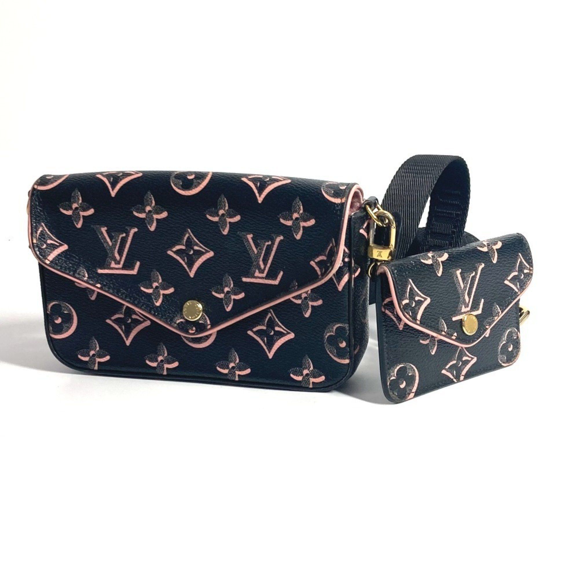 LOUIS VUITTON M81471 Fall for You Collection Monogram Multi Pochette Felicie Bag Crossbody Flap Shoulder Coated Canvas Women's Black
