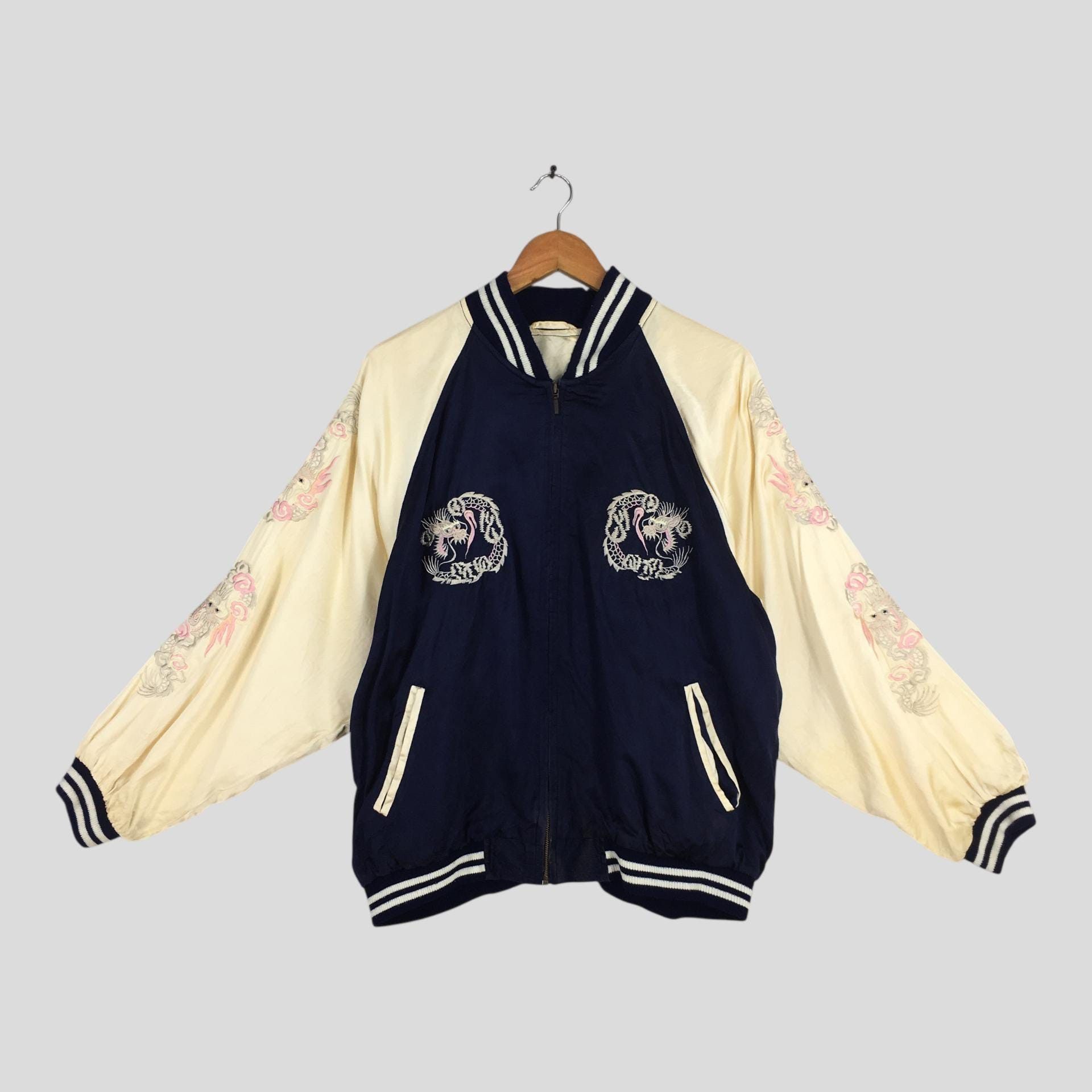 Japanese Brand Vintage 90's Sukajan Yokosuka Dragon Souvenir Jacket Large Size US L / EU 52-54 / 3 - 4 Thumbnail