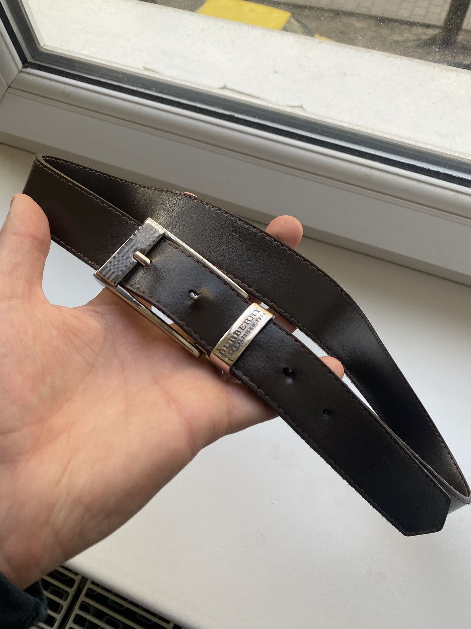 Burberry Burberry Black Leather Reversible Belt Made In Italy Size ONE SIZE - 2 Thumbnail
