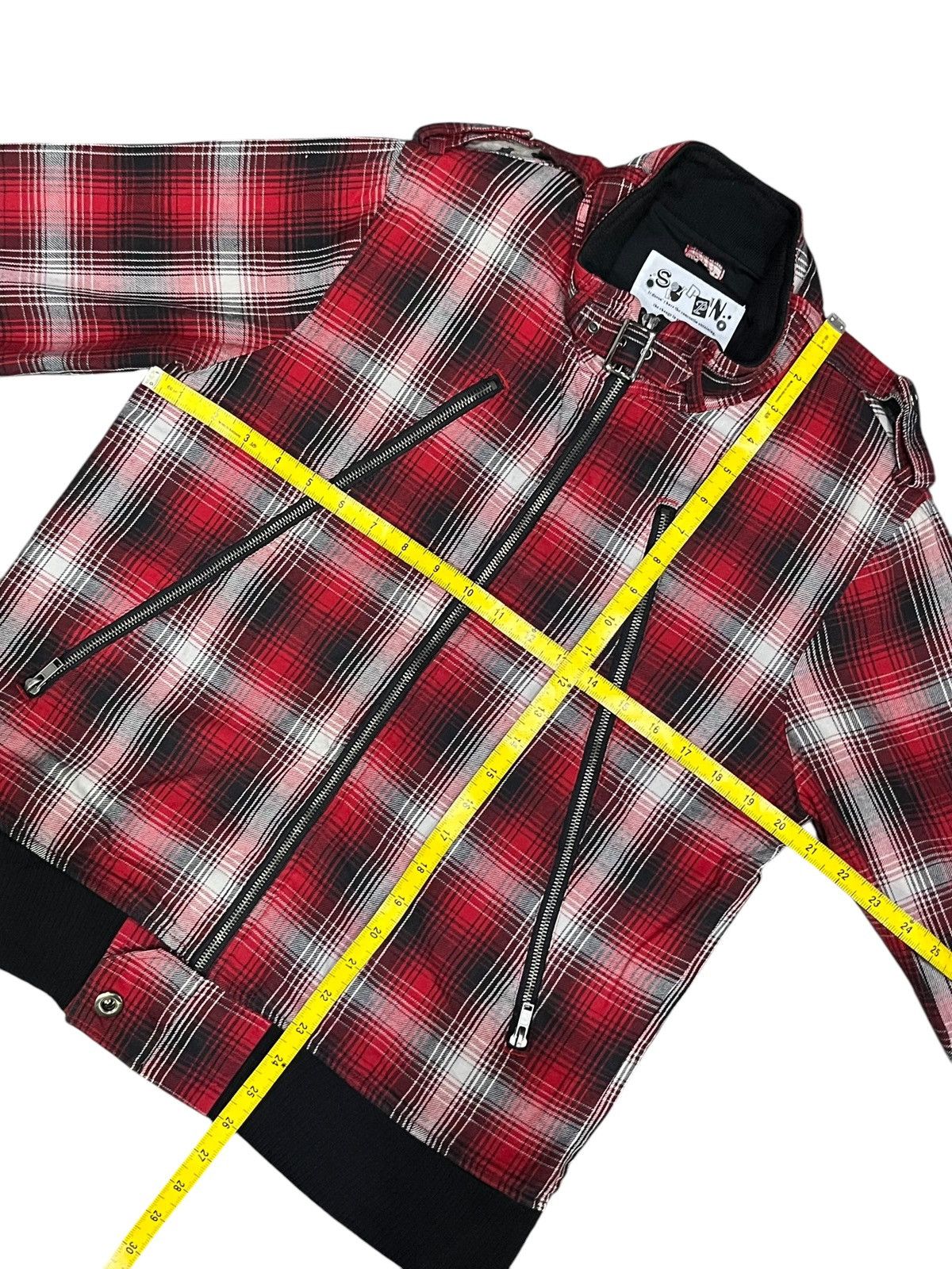 If Six Was Nine Vintage Japan Punk Tartan Bondage Grunge Long Zipper Jacket Size US M / EU 48-50 / 2 - 10 Thumbnail