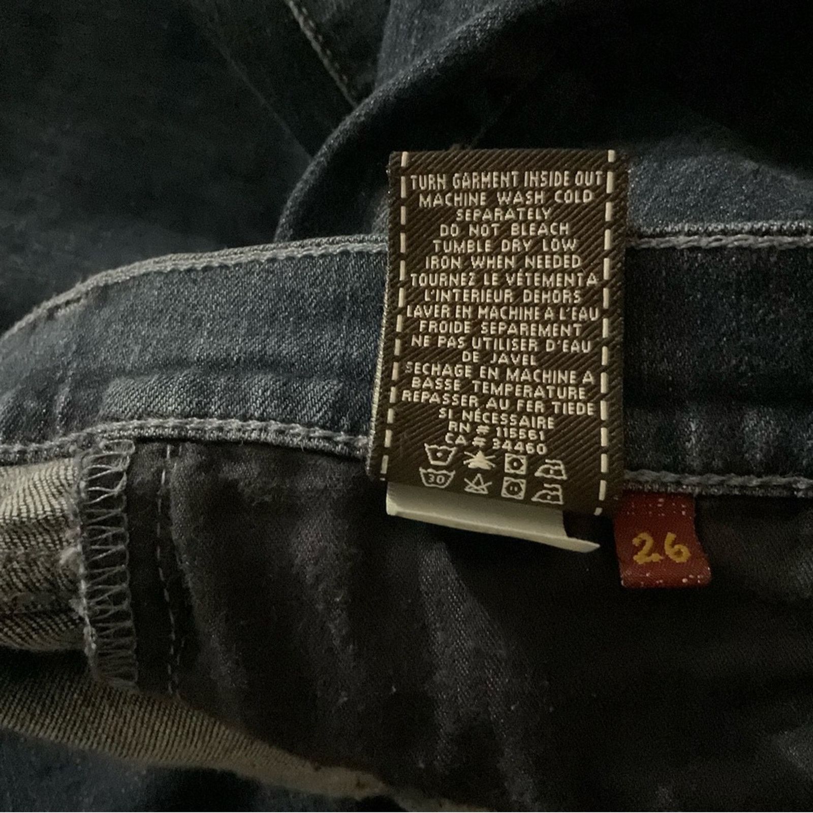 7 For All Mankind 7 For All Mankimd 7FAM Straight Leg Denim Jeans 26 Size 26" / US 2 / IT 38 - 9 Thumbnail
