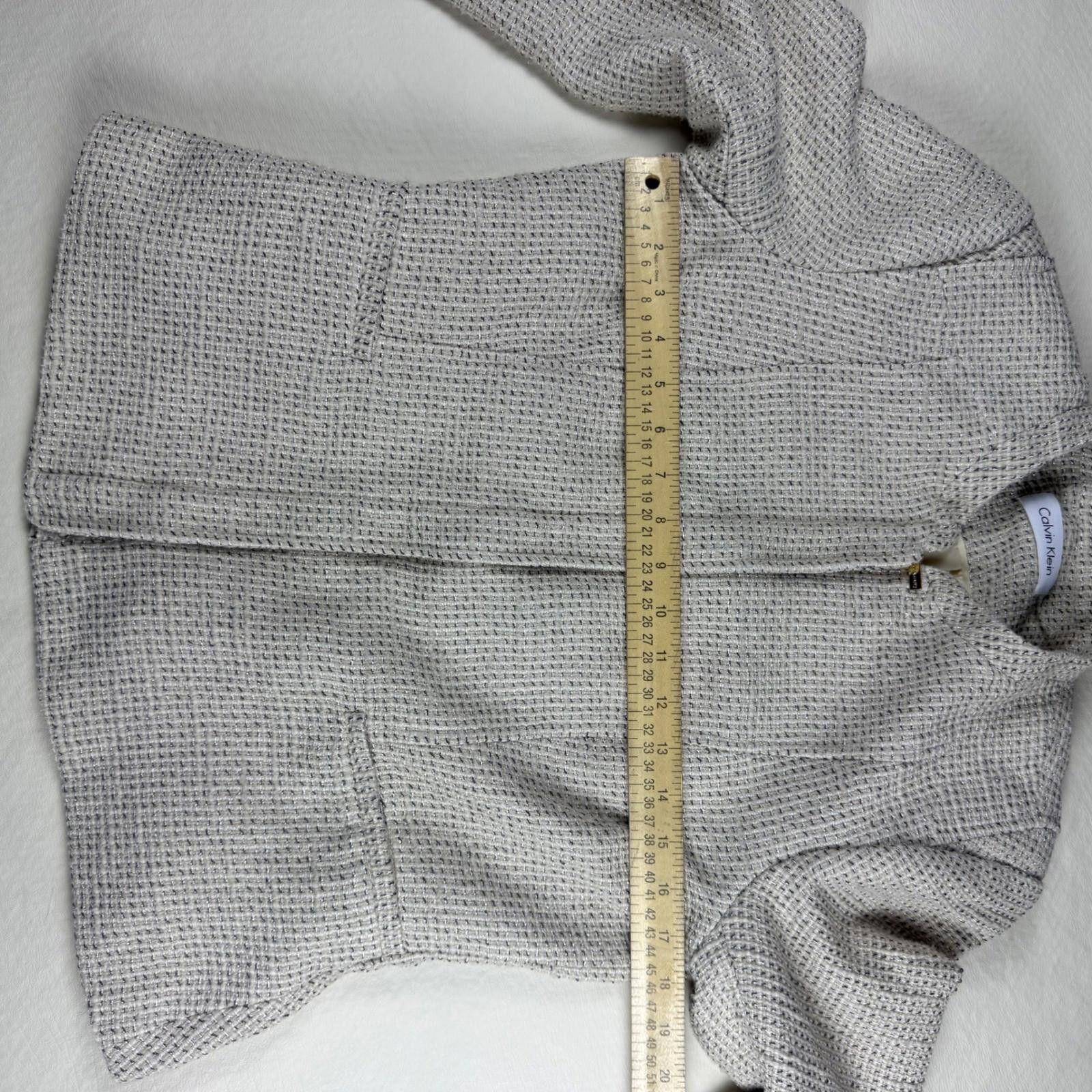Calvin Klein Calvin Klein Womens Textured Tweed Zip Blazer Jacket Size 10 Size L / US 10 / IT 46 - 7 Thumbnail