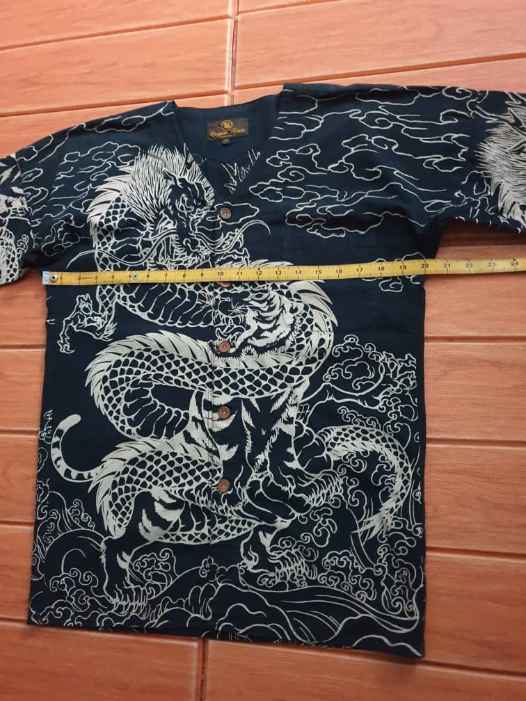 Japanese Brand 💥Cropped head monogram dragon yakuza longsleeve shirt Size US M / EU 48-50 / 2 - 8 Thumbnail