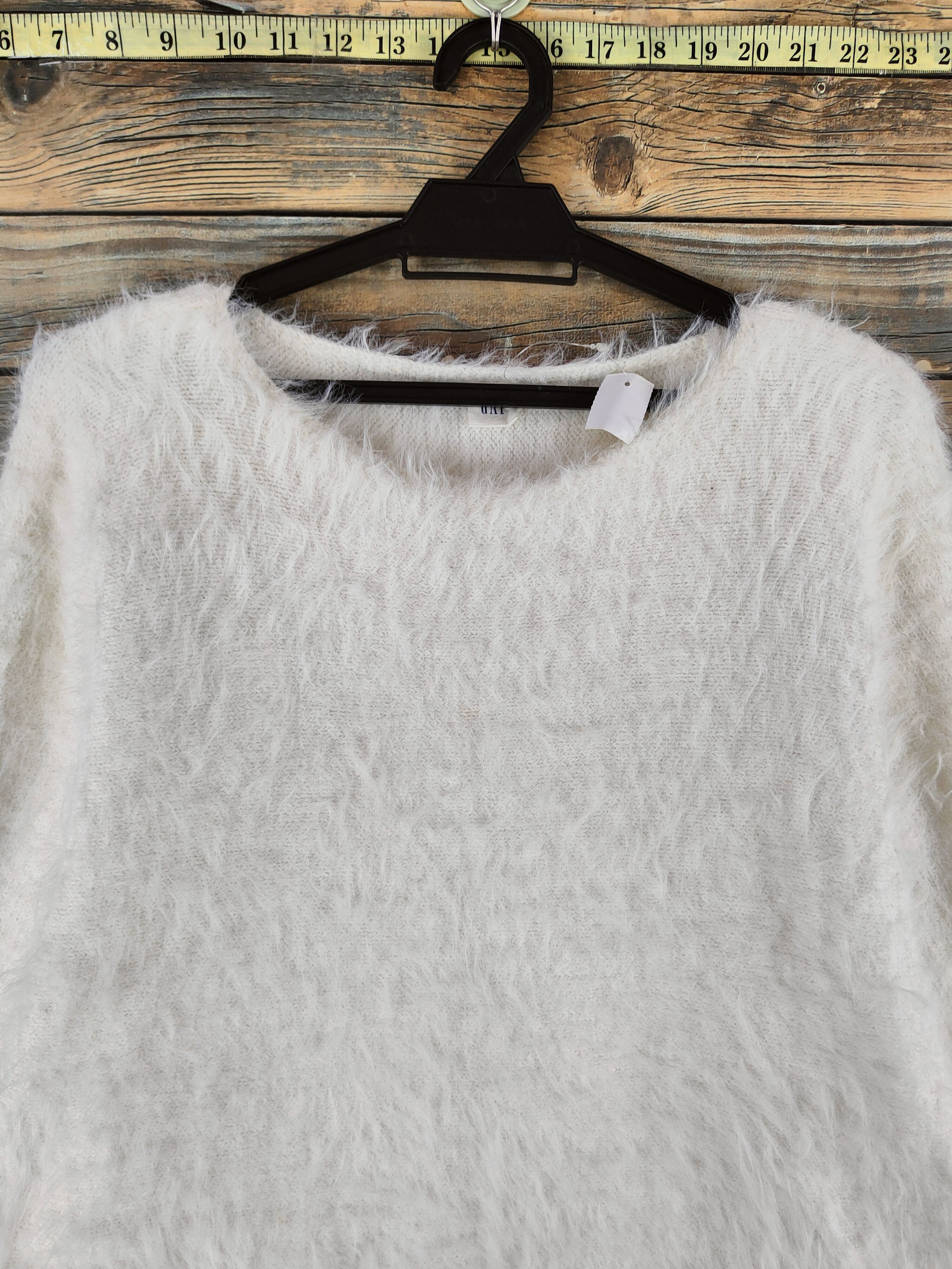 Gap DL Gap White Fur shaggy Mohair Knitwear #46-531 Size XS / US 0-2 / IT 36-38 - 2 Thumbnail