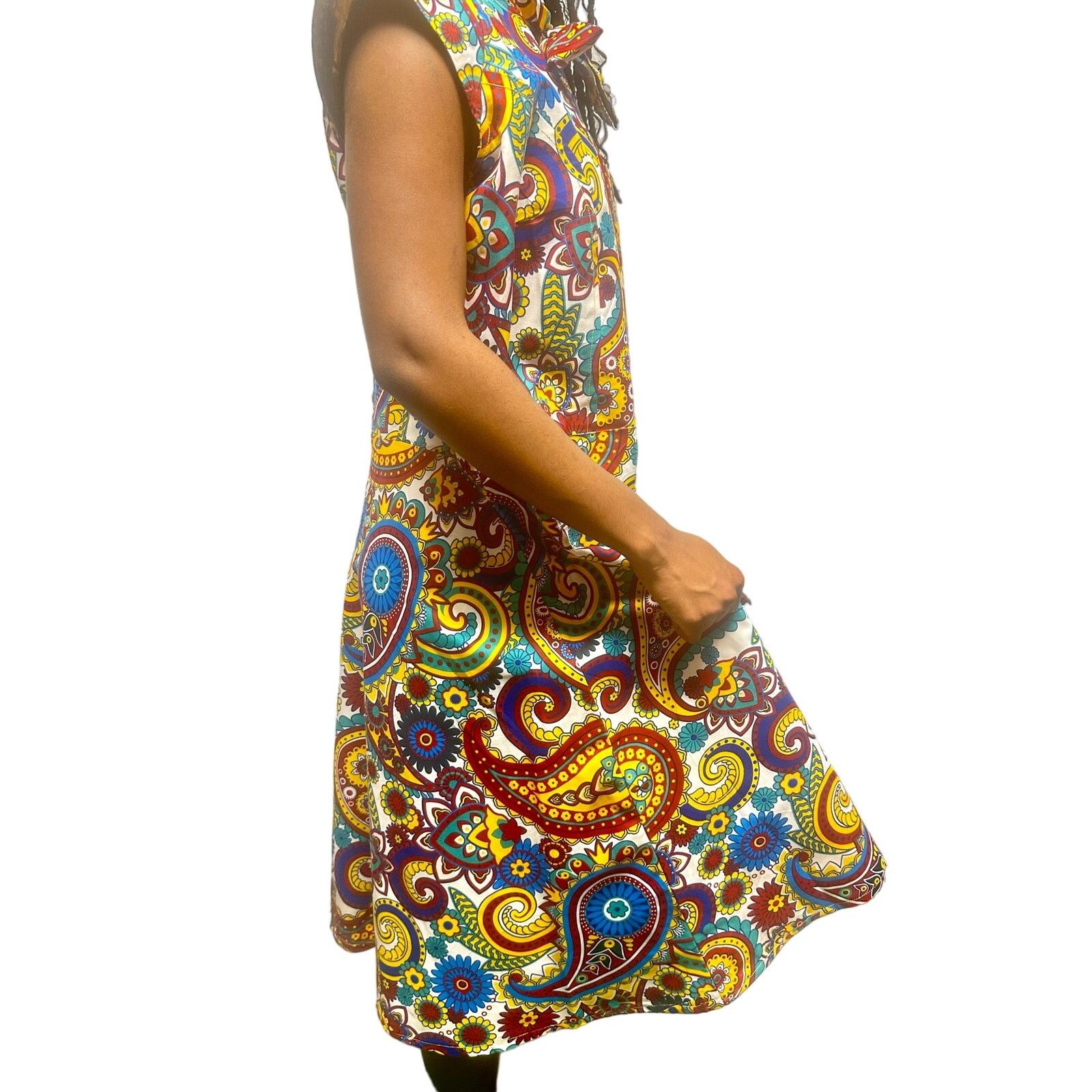 Other Multicolored African paisley print flowy midi dress w bowtie Size XXL / US 16-18 / IT 52-54 - 4 Thumbnail