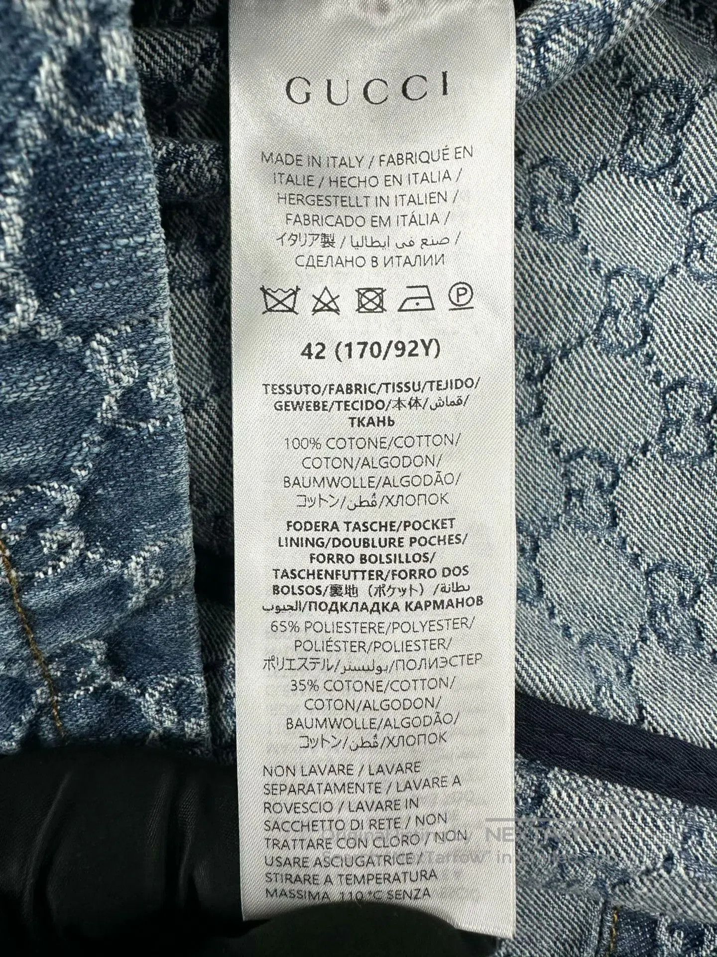 Gucci Guicci Dark Blue Monogrammed Logo Denim Short-sleeve Shirt Size M / US 6-8 / IT 42-44 - 8 Thumbnail