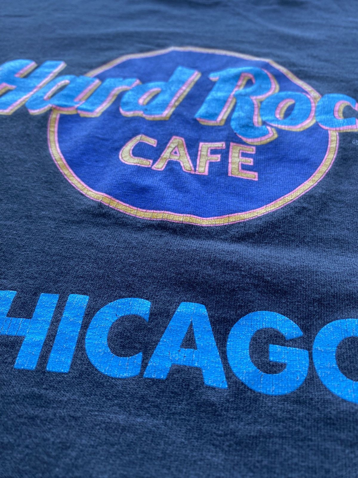 Hard Rock Cafe 🔥Hard Rock Cafe Chicago Black Faded Tee xl Size US XL / EU 56 / 4 - 4 Thumbnail
