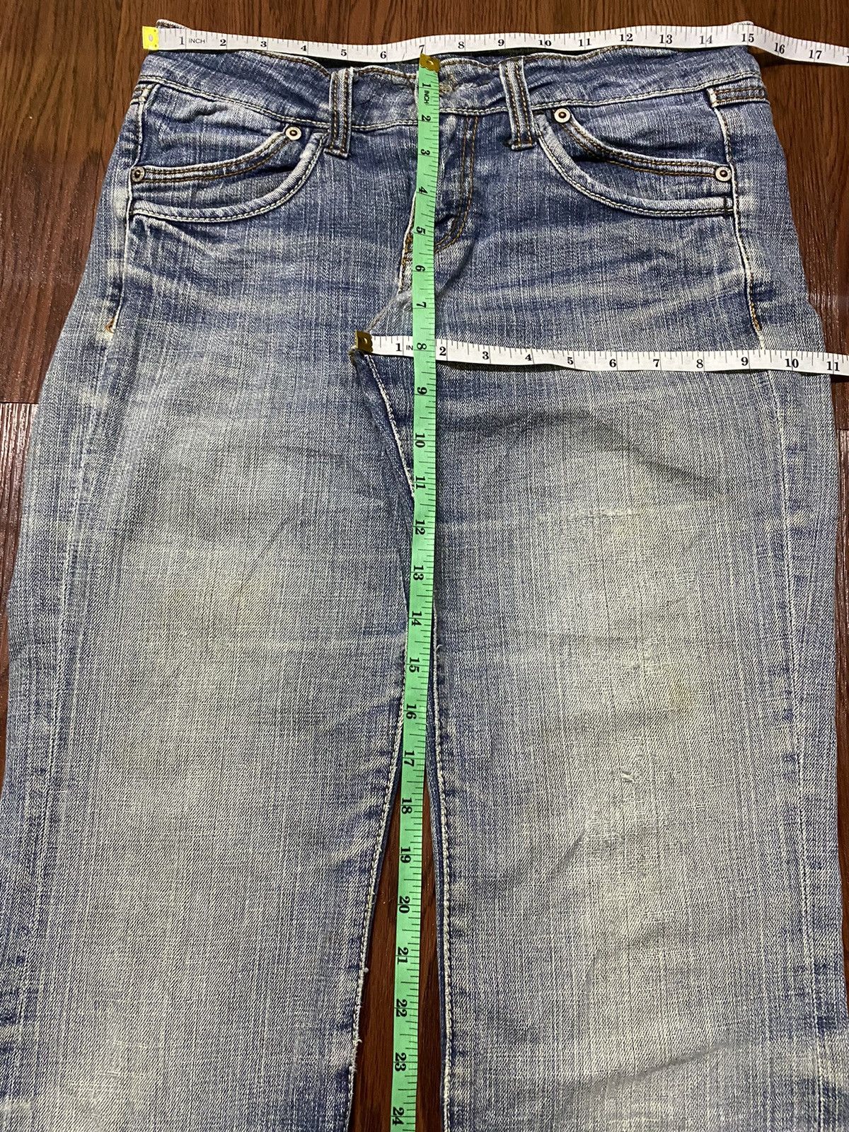 Japanese Brand Vintage Japanese Brands Blue Wash Distressed Flare Jeans Size US 29 - 17 Thumbnail
