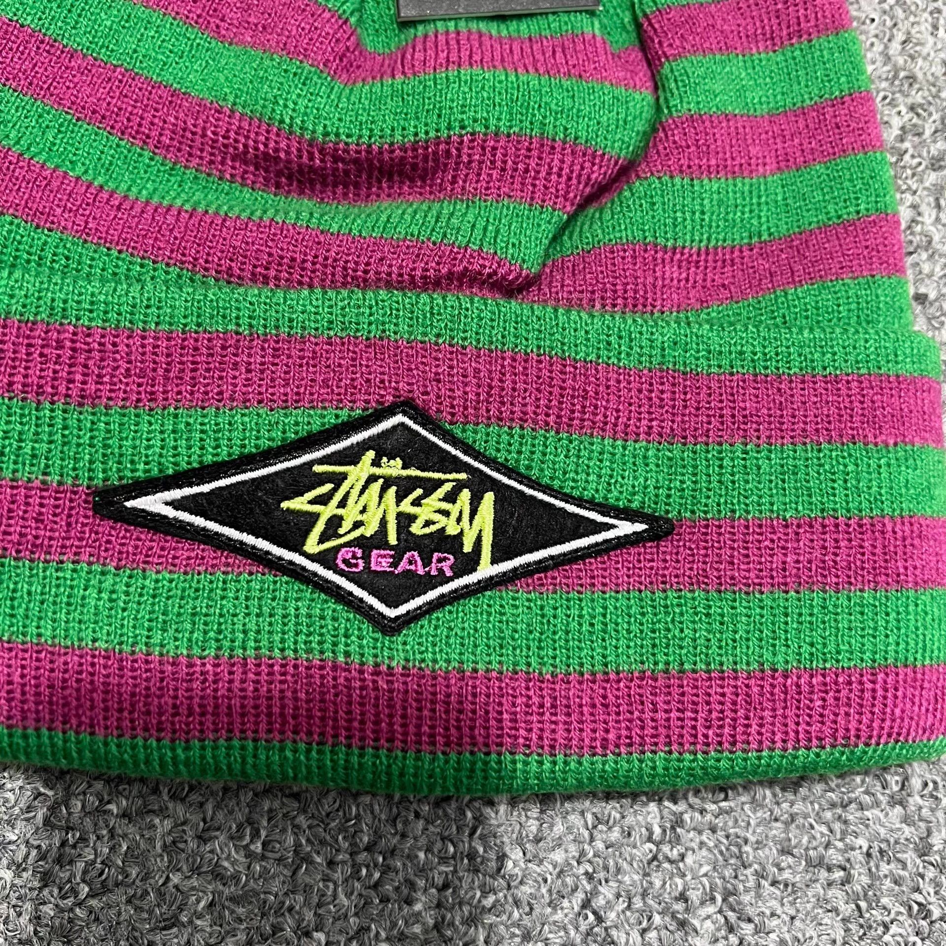 Stussy Stussy Color Block Striped Embroidered Knit Beanie Q7 Size ONE SIZE - 4 Thumbnail