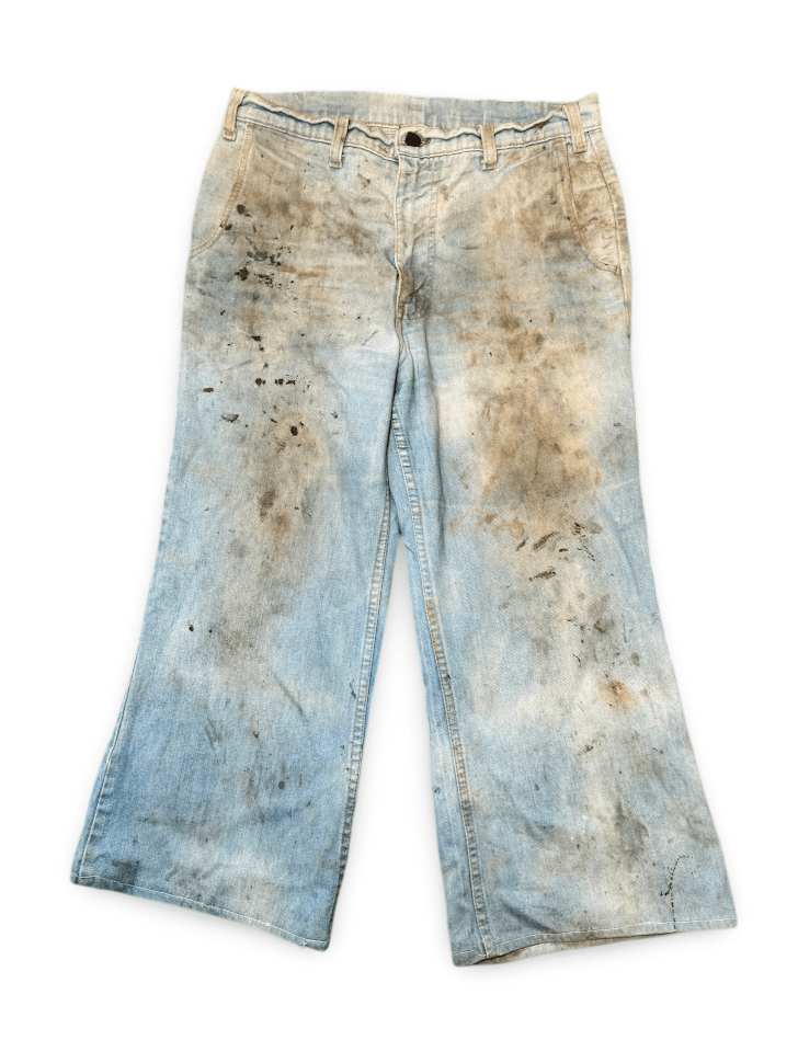 Levi's Vintage Clothing 70s Distressed Thrashed Levi Fresh Produce Orange Tabs Size US 33 - 2 Thumbnail