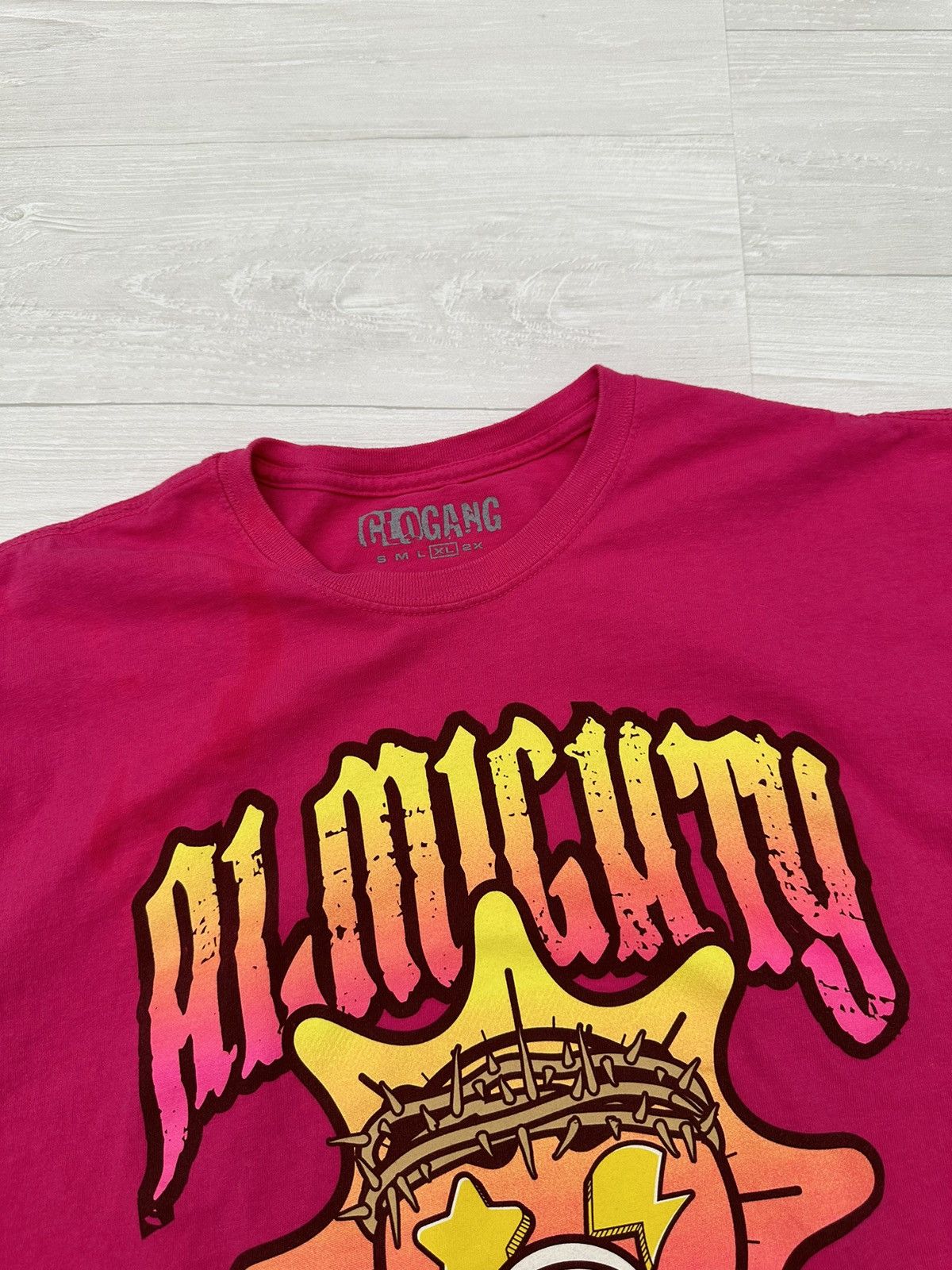 Glo Gang Glo Gang Pink Almighty Star / Sun Logo Tee Sz. XL GLOGANG Size US XL / EU 56 / 4 - 4 Thumbnail