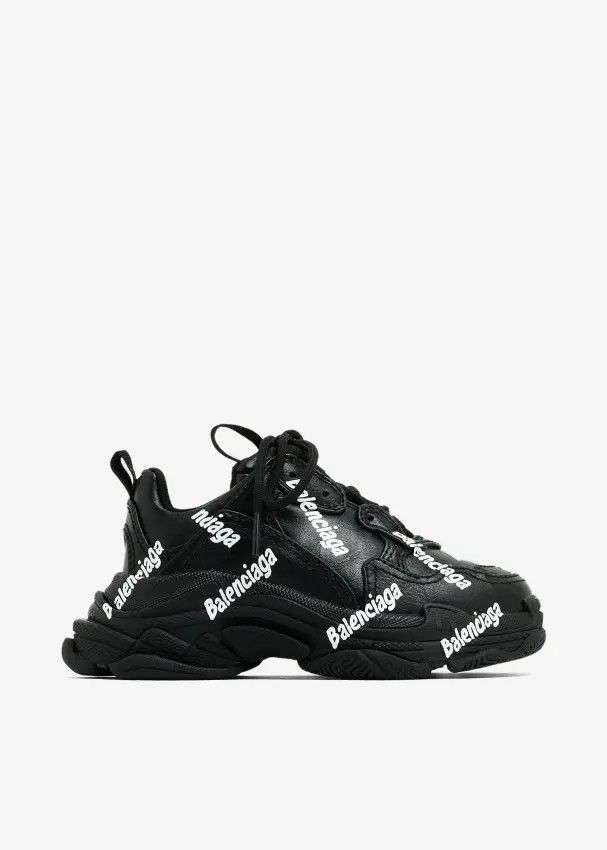 Balenciaga o1mt1gz1124 KIDS - Triple S Logotype Sneakers in Black Size US 5 / EU 37 - 1 Thumbnail