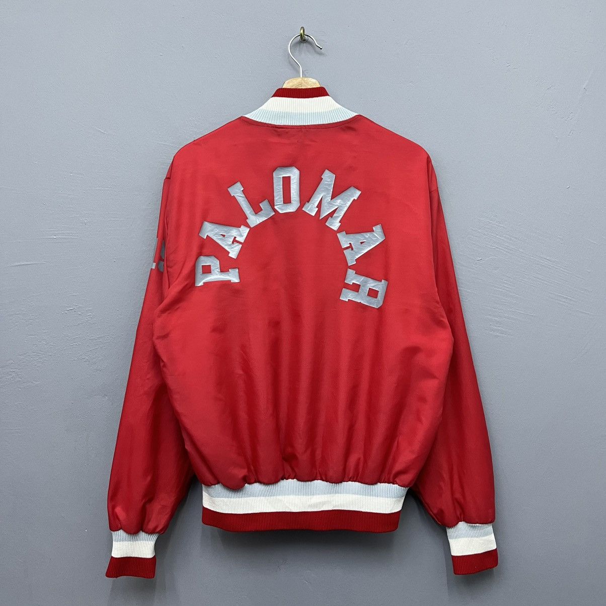 Vintage Vintage 90s PALOMAR Red Satin Varsity Jacket Made in Usa Size US M / EU 48-50 / 2 - 1 Thumbnail