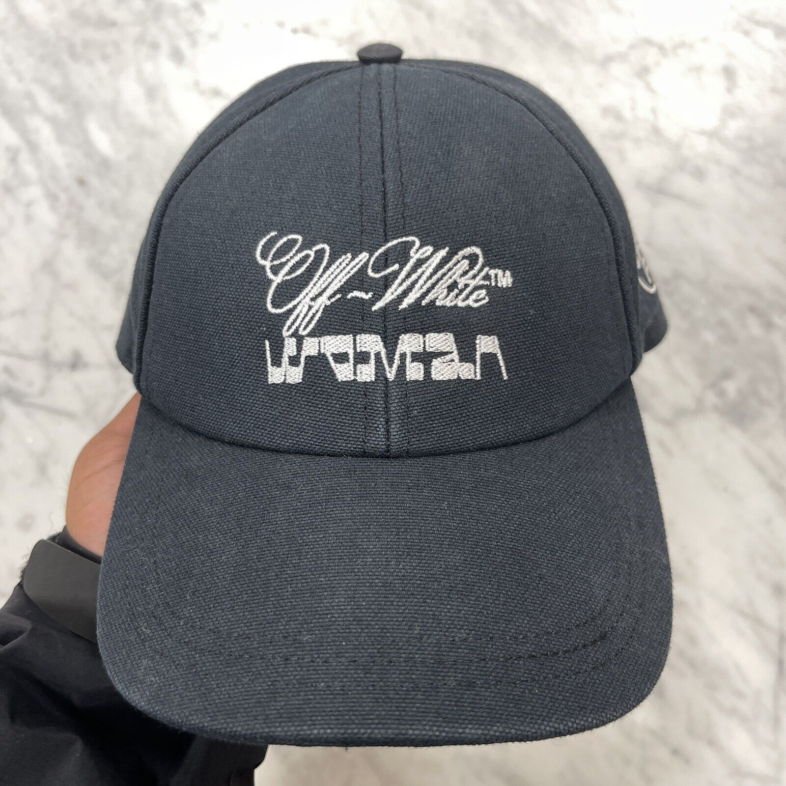 Off-White Off White Woman Logo Cap Strapback Hat Black White \ H1 Size ONE SIZE - 2 Thumbnail
