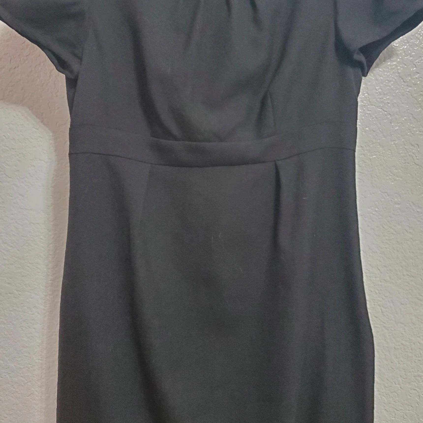 Boden VINTAGE Boden Dress Women 6R Black Short Sleeve 100% Wool Side Zip Lined Office Career Size 28" / US 6 / IT 42 - 5 Thumbnail