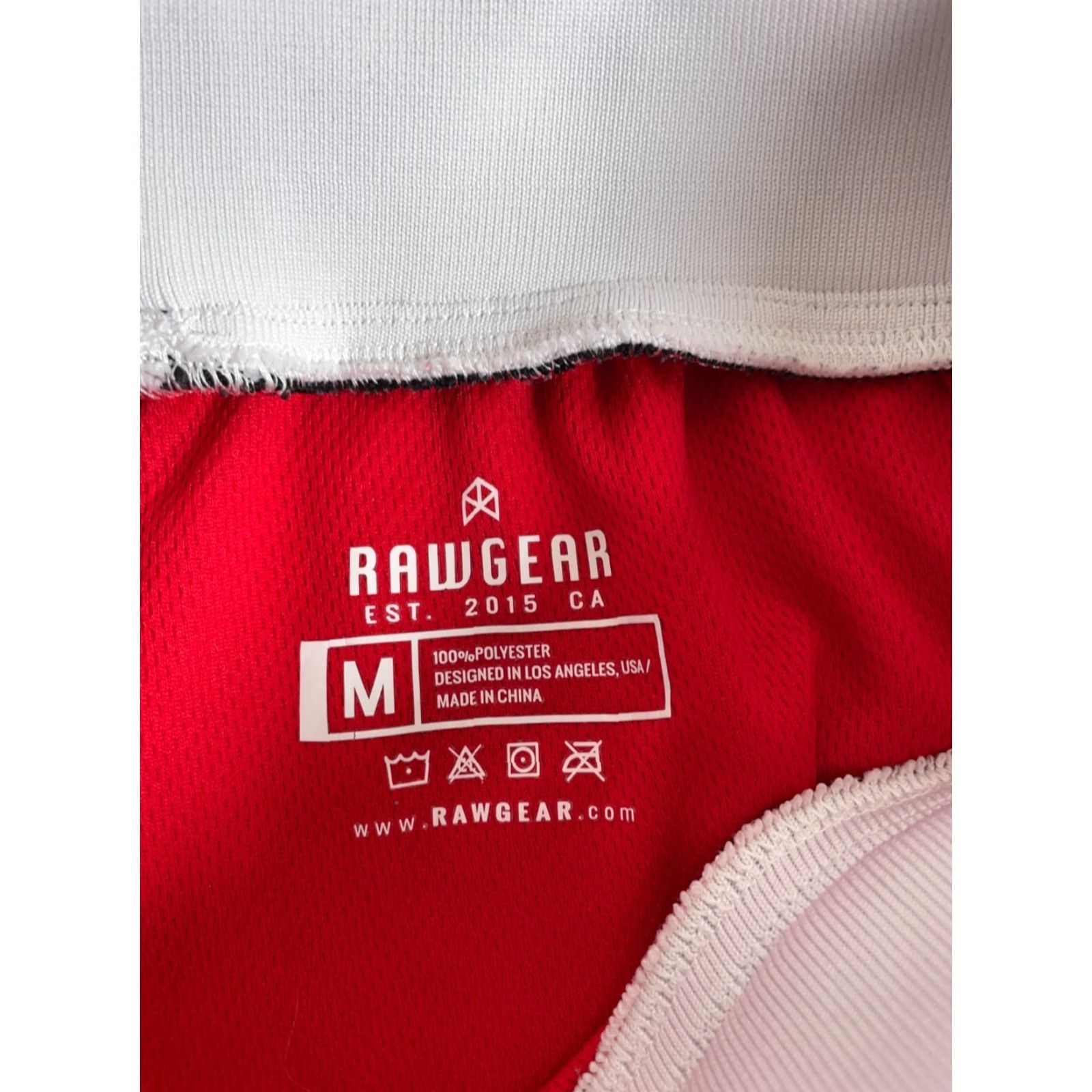 Vintage Raw Gear Embroidered Drawstring Shorts Men's Medium Red Black 7" Inseam RawGear Size US 30 / EU 46 - 4 Thumbnail