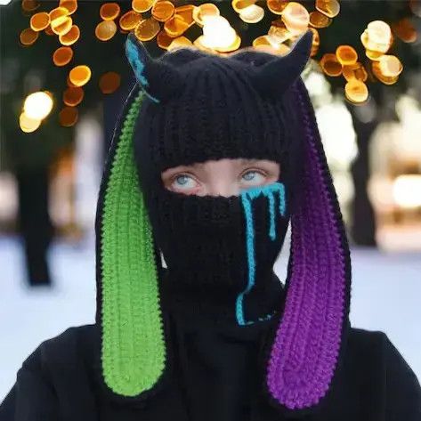Other 🔥Knitted Distressed Balaclava Face Mask cap hat y2k Size ONE SIZE - 4 Thumbnail