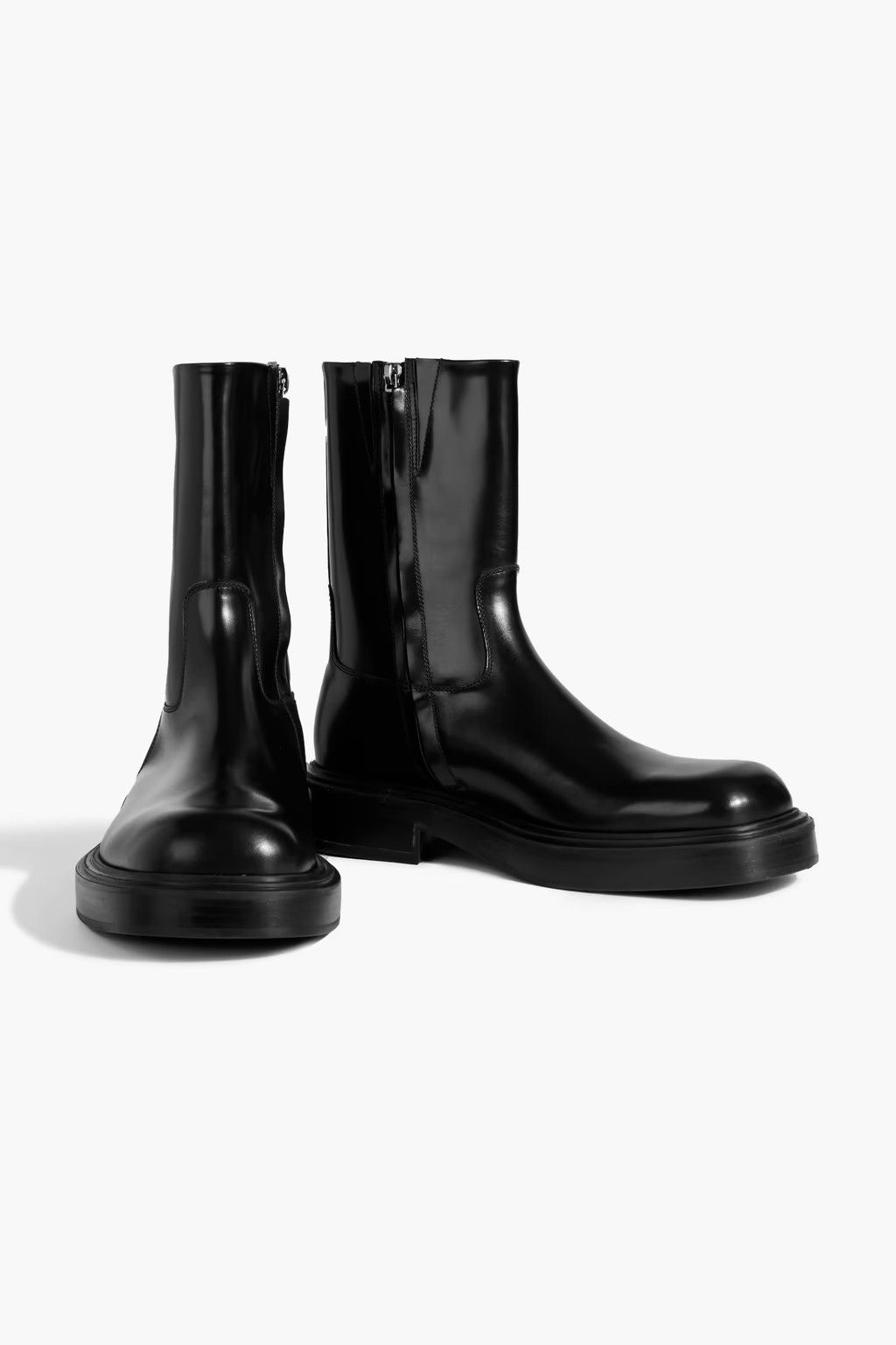 Salvatore Ferragamo o1s1rm1224 Leather Boots in Black Size US 6.5 / IT 36.5 - 2 Thumbnail