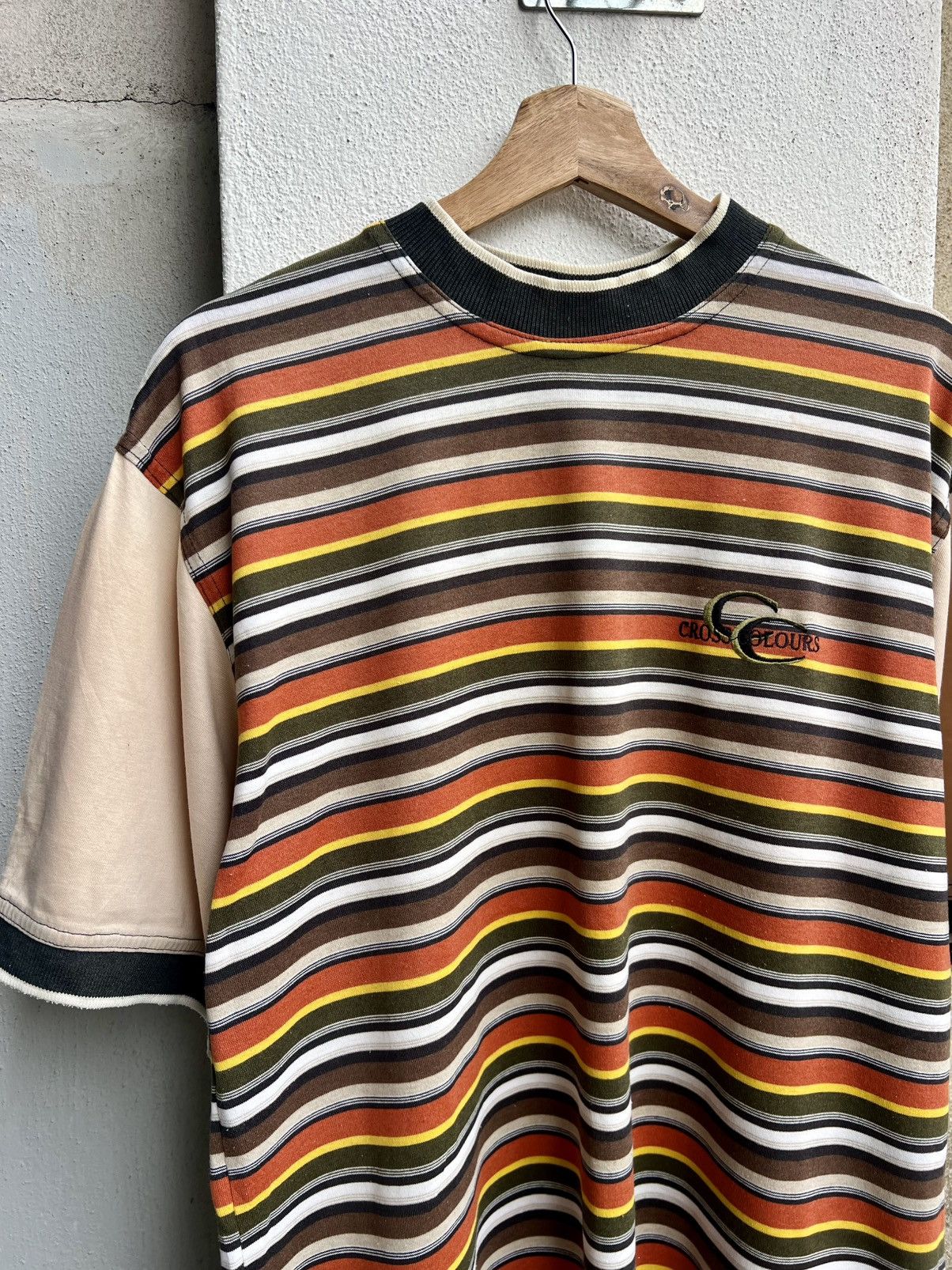 Cross Colours × Vintage VINTAGE RARE CROSS COLOURS STRIPES TEE Size US M / EU 48-50 / 2 - 3 Thumbnail