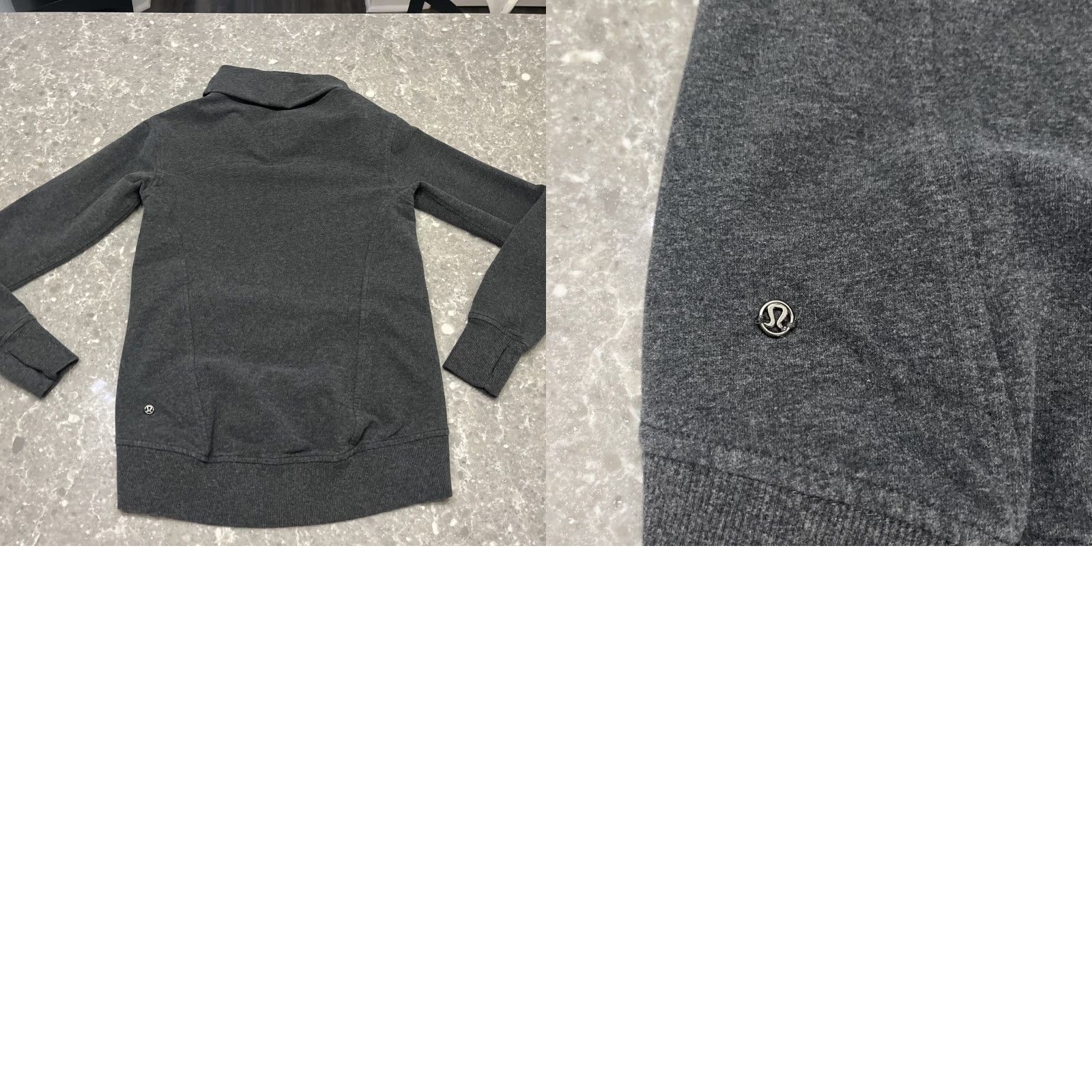 Lululemon Lululemon Sweatshirt Women 2 Gray Cowl Neck Cross Over Hem Pockets Pullover Activewear Slim Front Woman Size XS / US 0-2 / IT 36-38 - 8 Thumbnail