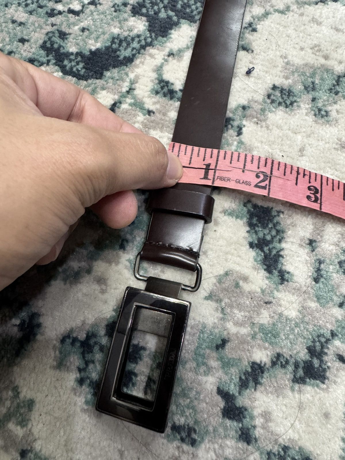 Prada PRADA ADJUSTABLE LEATHER BELT Size 30 - 7 Thumbnail