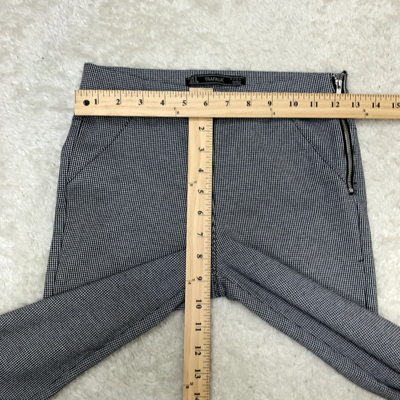 Zara Zara Black White Houndstooth Ponte Knit Ankle Flare Pants S Size 27" / US 4 / IT 40 - 9 Thumbnail